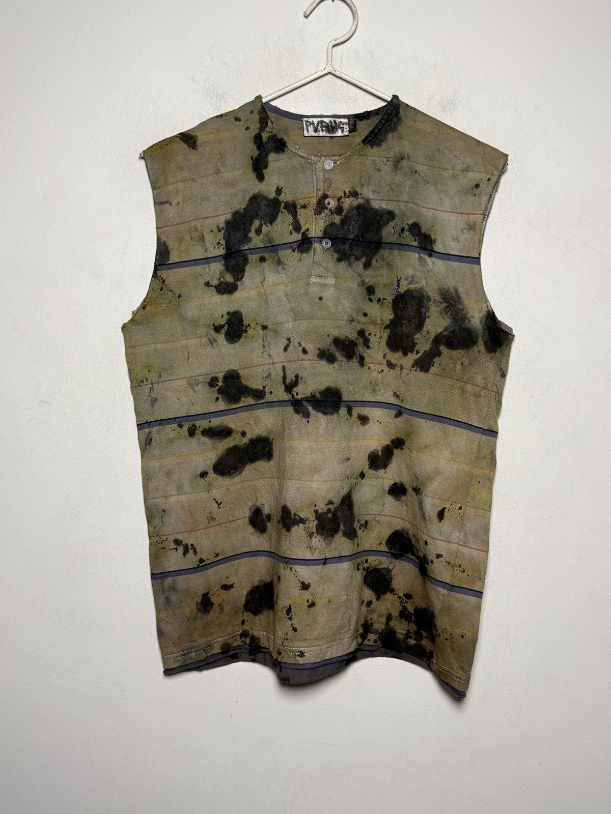 Yves Saint Laurent Vintage Yves Saint Laurent grunge painters sleeveless t Size US L / EU 52-54 / 3 - 1 Thumbnail