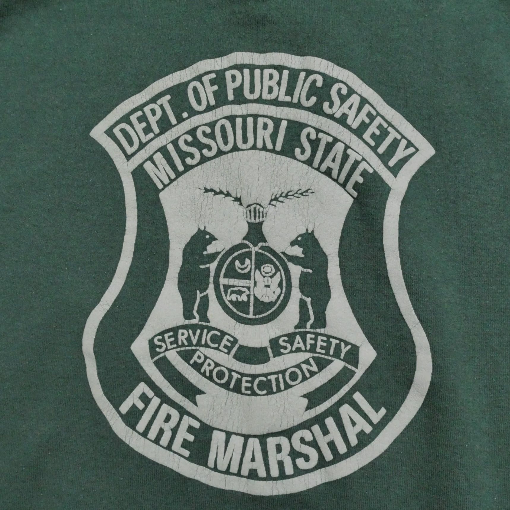 Fruit Of The Loom VINTAGE Fire Marshal Sweatshirt Men Large Green Pullover Missouri Department 90s Nike Size US L / EU 52-54 / 3 - 2 Thumbnail