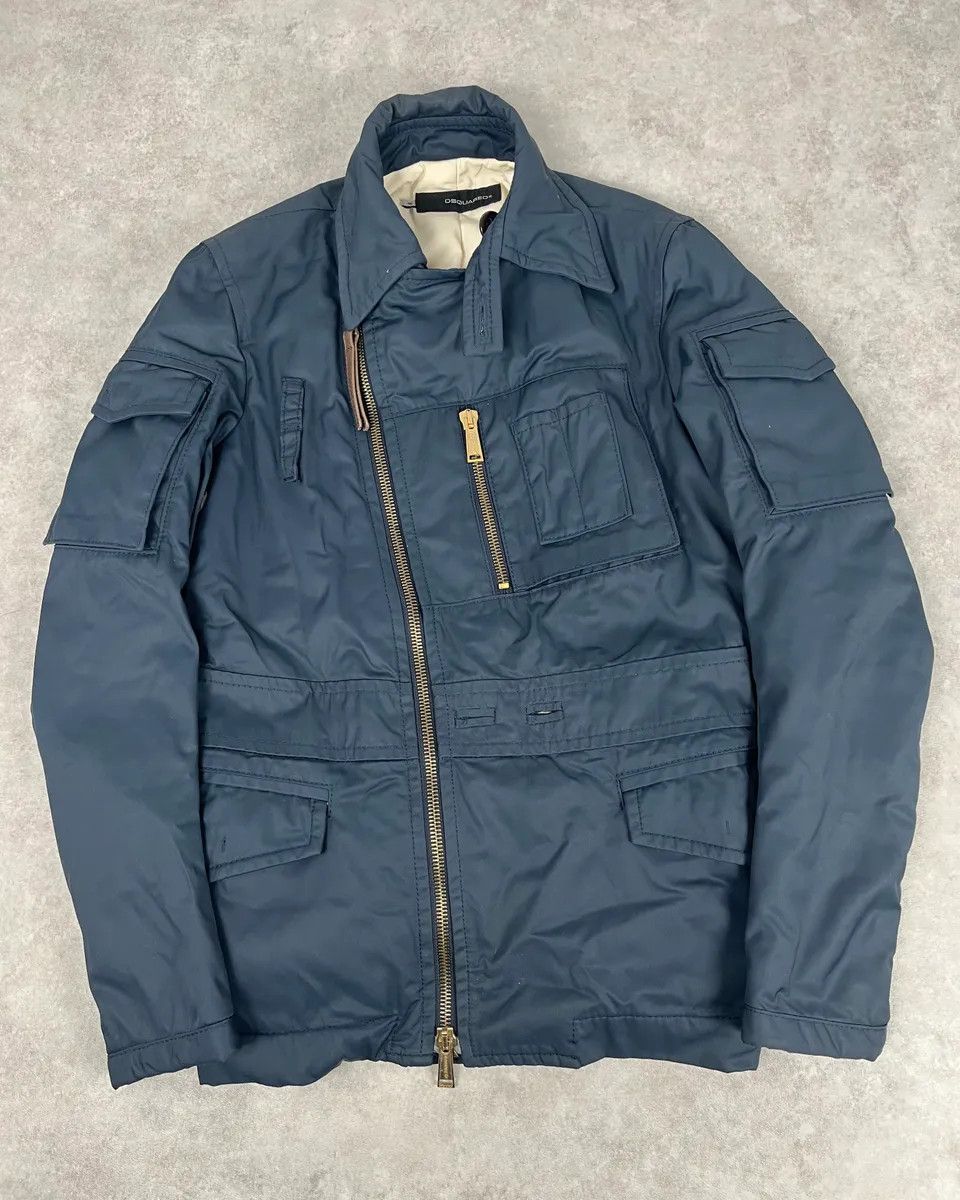Dsquared2 AW2007 Dsquared2 Navy Asymmetrical Cargo Zip Jacket Size US M / EU 48-50 / 2 - 2 Thumbnail