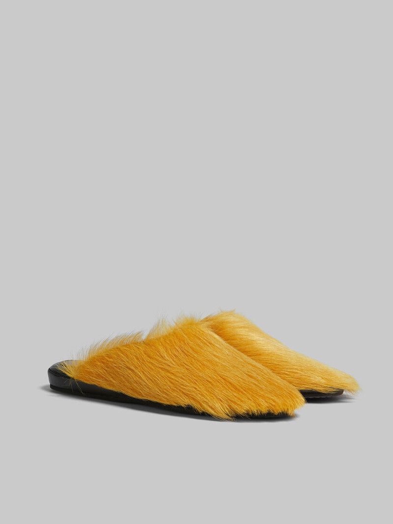 Marni o1mle0126 Long Hair Sabot Slip Ons in Yellow Size US 9 / EU 42 - 2 Thumbnail