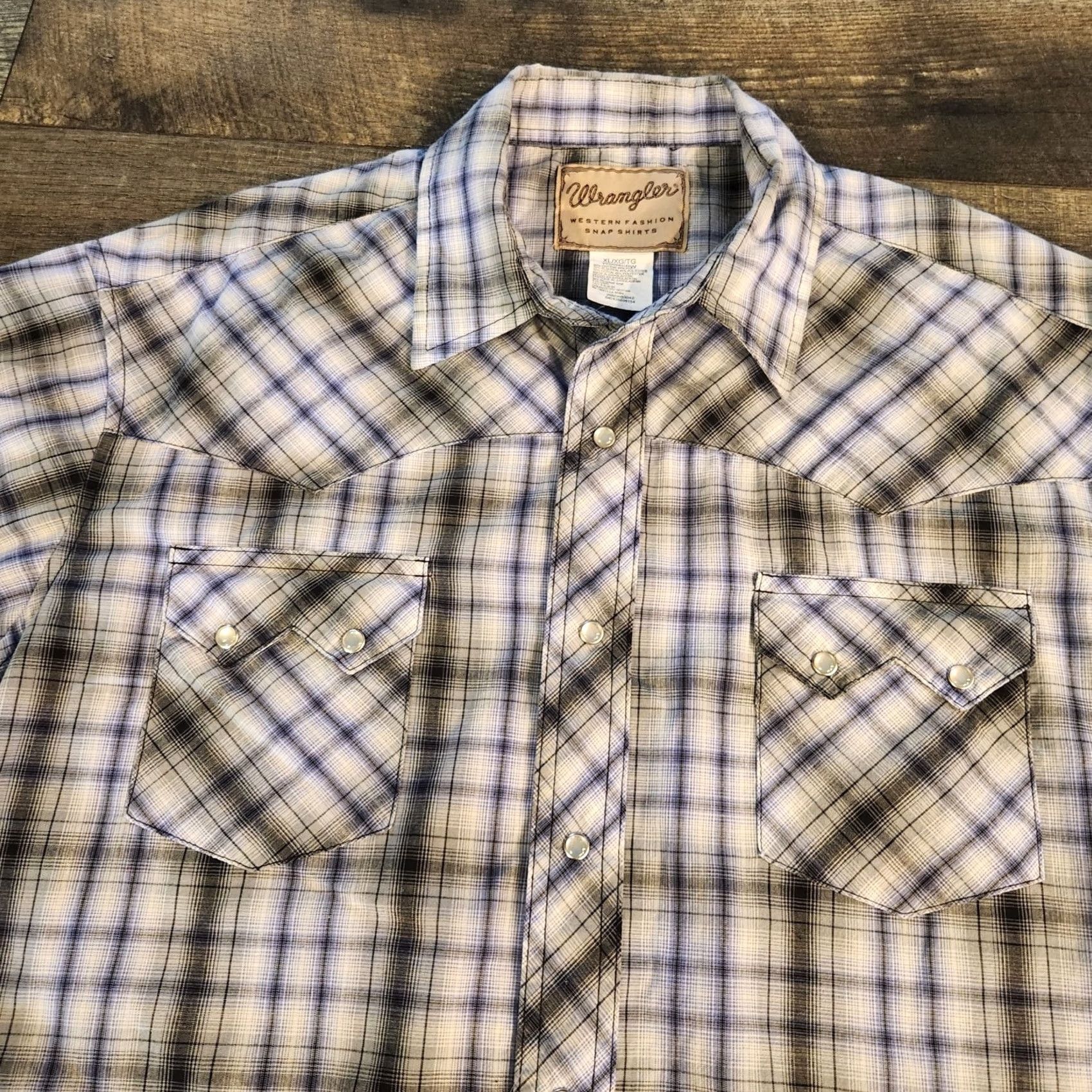 Wrangler VINTAGE Wrangler Western Saw Tooth Pearl Snap Mens XL Cowboy Plaid Shirt Size US XL / EU 56 / 4 - 2 Thumbnail