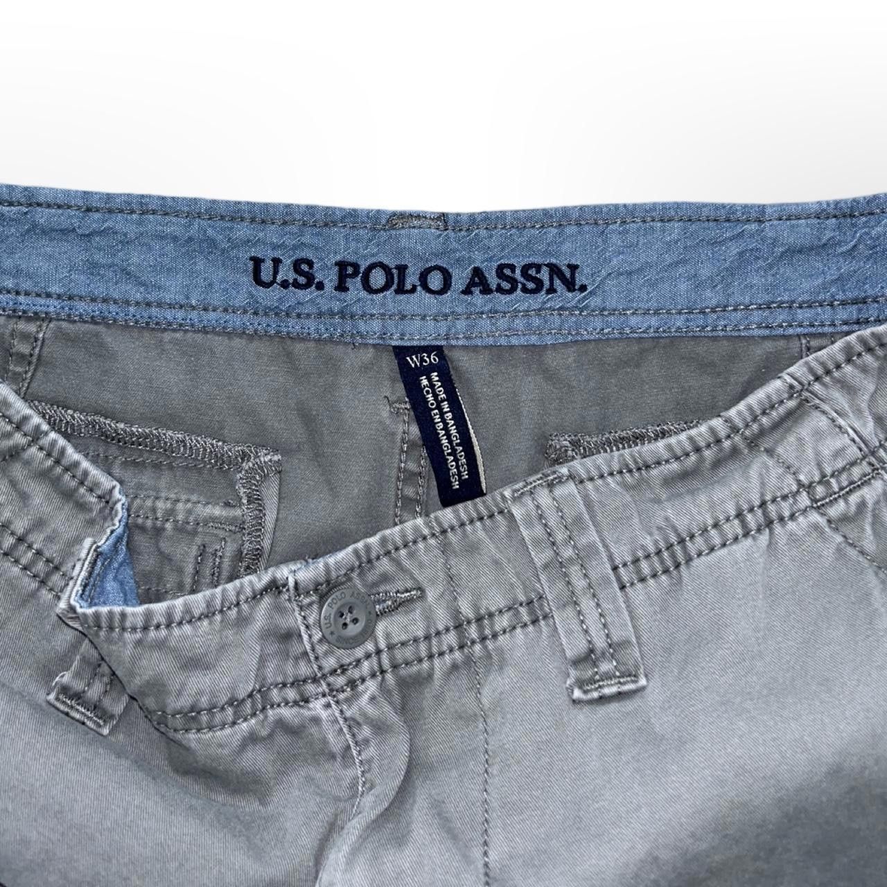 U.S. Polo Assn. × Vintage Vintage Grey Retro Baggy Cargo Shorts Size US 36 / EU 52 - 7 Thumbnail