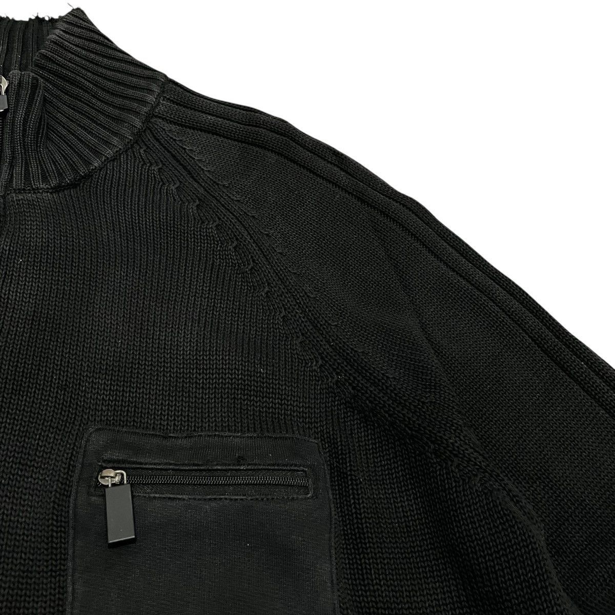 Calvin Klein Full Zip Cable Knit Black Sweater Lgb Style Ifsix Size US XL / EU 56 / 4 - 4 Thumbnail