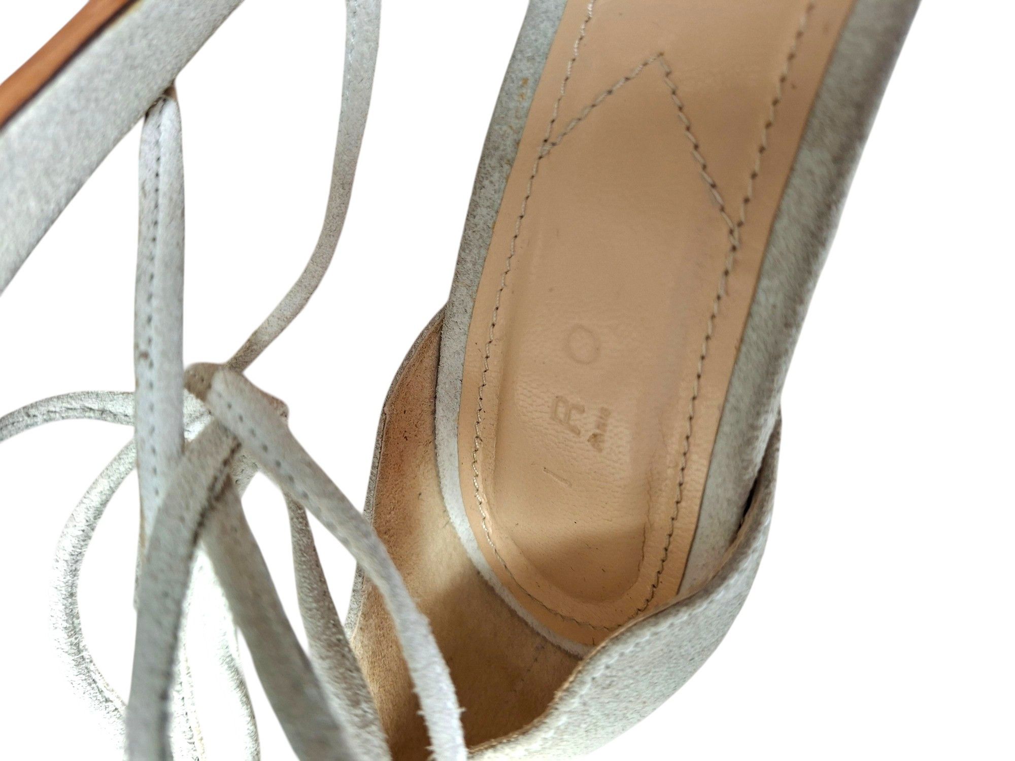 Iro IRO Paris Suede Lace Up Stiletto Heels Silver Metal Tip Size US 8.5 / IT 38.5 - 8 Thumbnail
