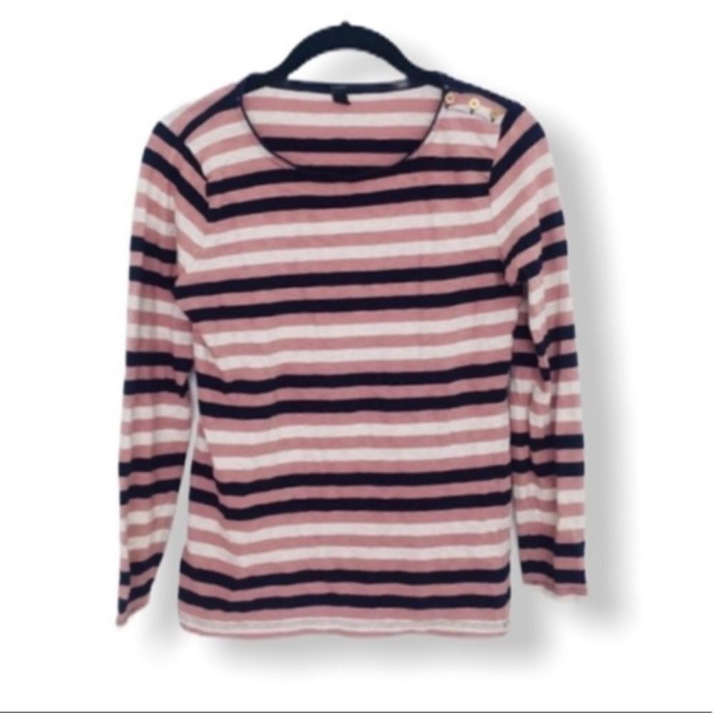J.Crew J. Crew Striped Painter Tee Women’s Small – Pink Black White Size S / US 4 / IT 40 - 2 Thumbnail