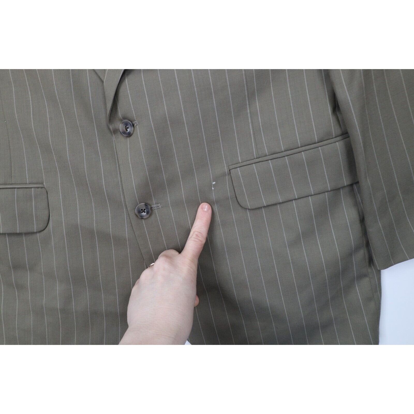 Vintage Vintage 70s Streetwear 2 Piece Pinstriped Suit Wedding Size 44R - 5 Thumbnail