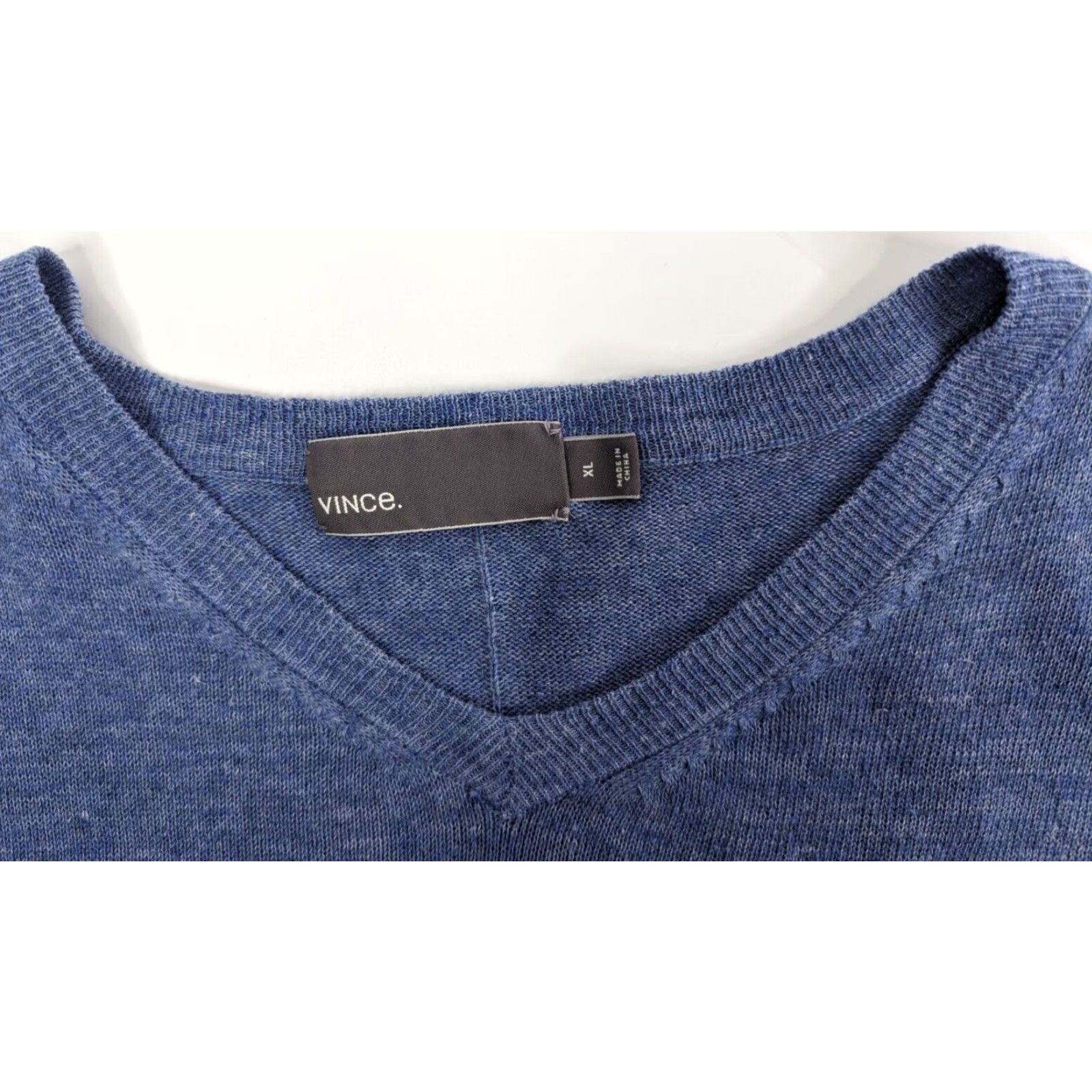 Vince Vince V-Neck Pocket Sweater Size XL Linen Classic Blue Long Sleeve Mens Pullover Knit Shirt Size US XL / EU 56 / 4 - 6 Thumbnail