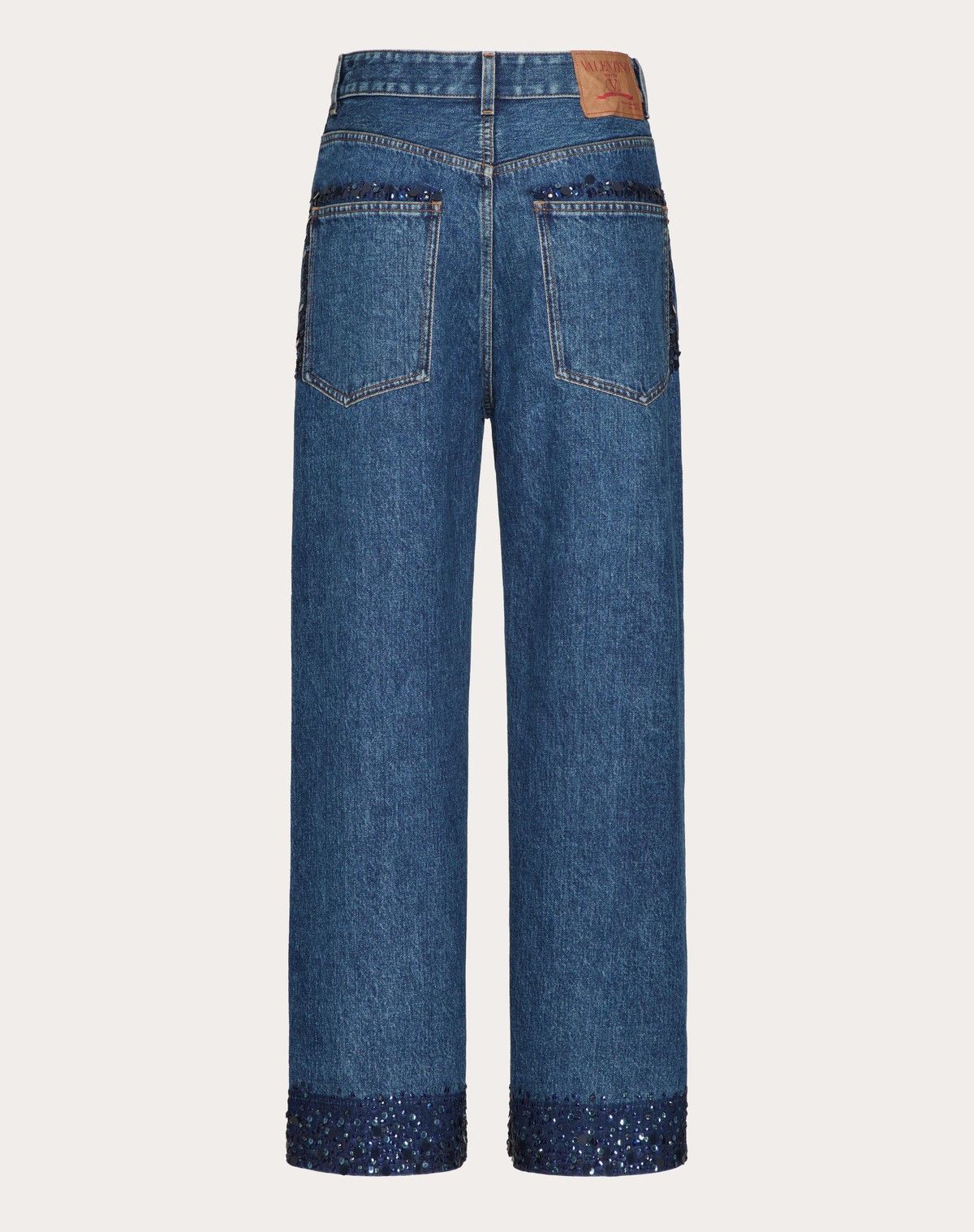 Valentino o1s1wg110525 Embroidered Denim Trousers in Blue Size 26" / US 2 / IT 38 - 2 Thumbnail