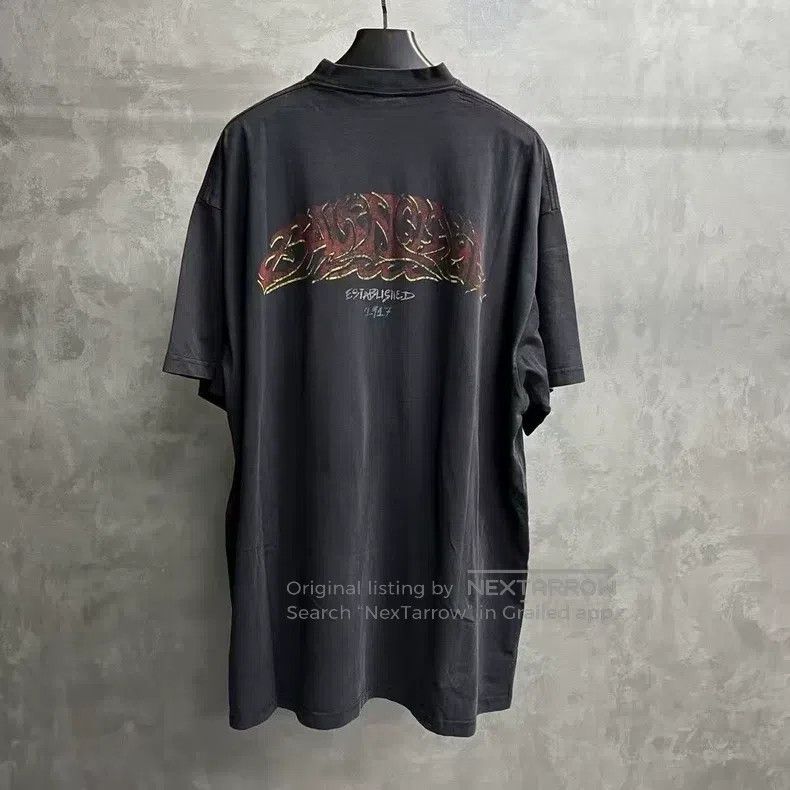 Balenciaga Balenciaga Black solid color pattern printed round neck sh Size US M / EU 48-50 / 2 - 2 Thumbnail