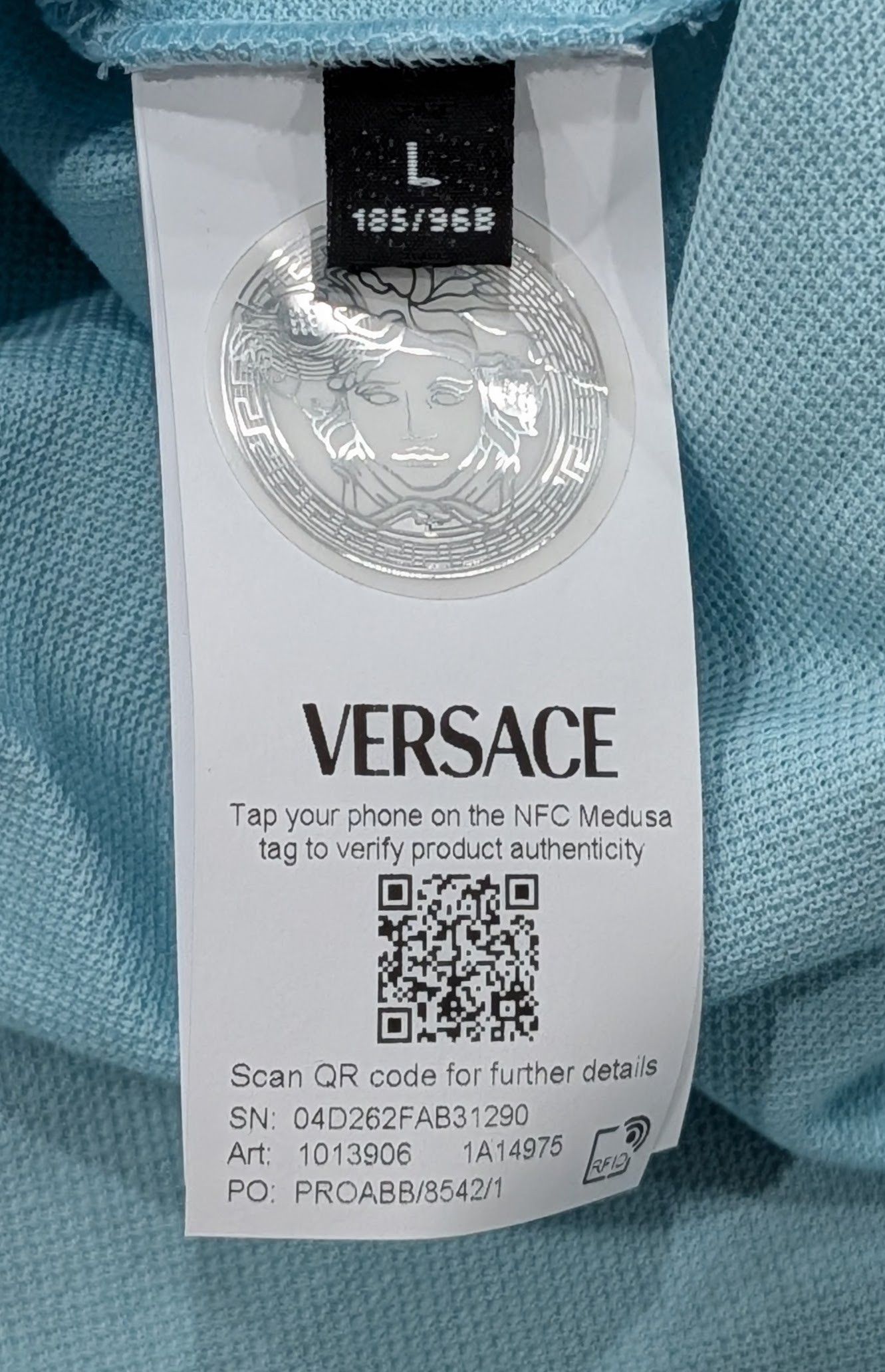Versace VERSACE Medusa Embroidered Polo Shirt Light Blue Large Size US L / EU 52-54 / 3 - 5 Thumbnail