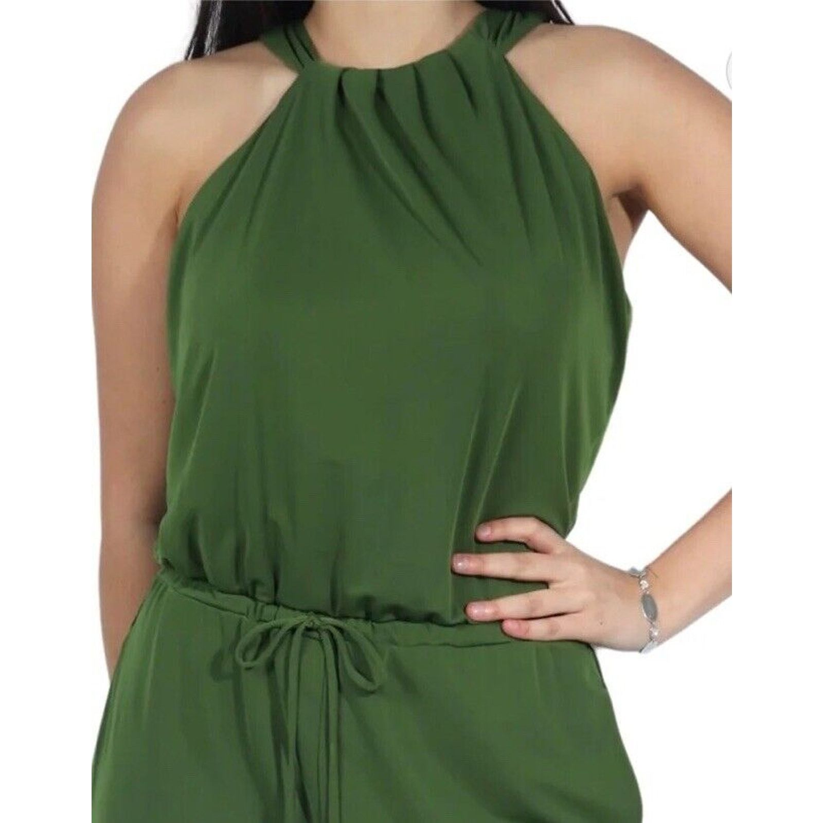 I.N.C Inc Women's Halter Tie-neck Jumpsuit | Green Size L | $99 Size 32" / US 10 / IT 46 - 3 Thumbnail