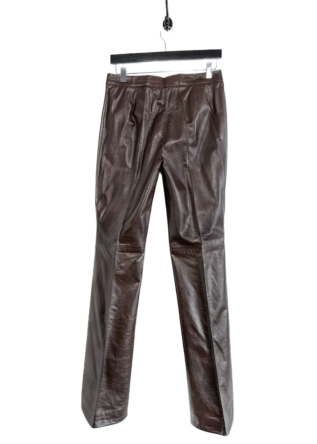 John Galliano John Galliano Vintage Wide Leg Chocolate Brown Leather Pants Size 30" / US 8 / IT 44 - 4 Thumbnail