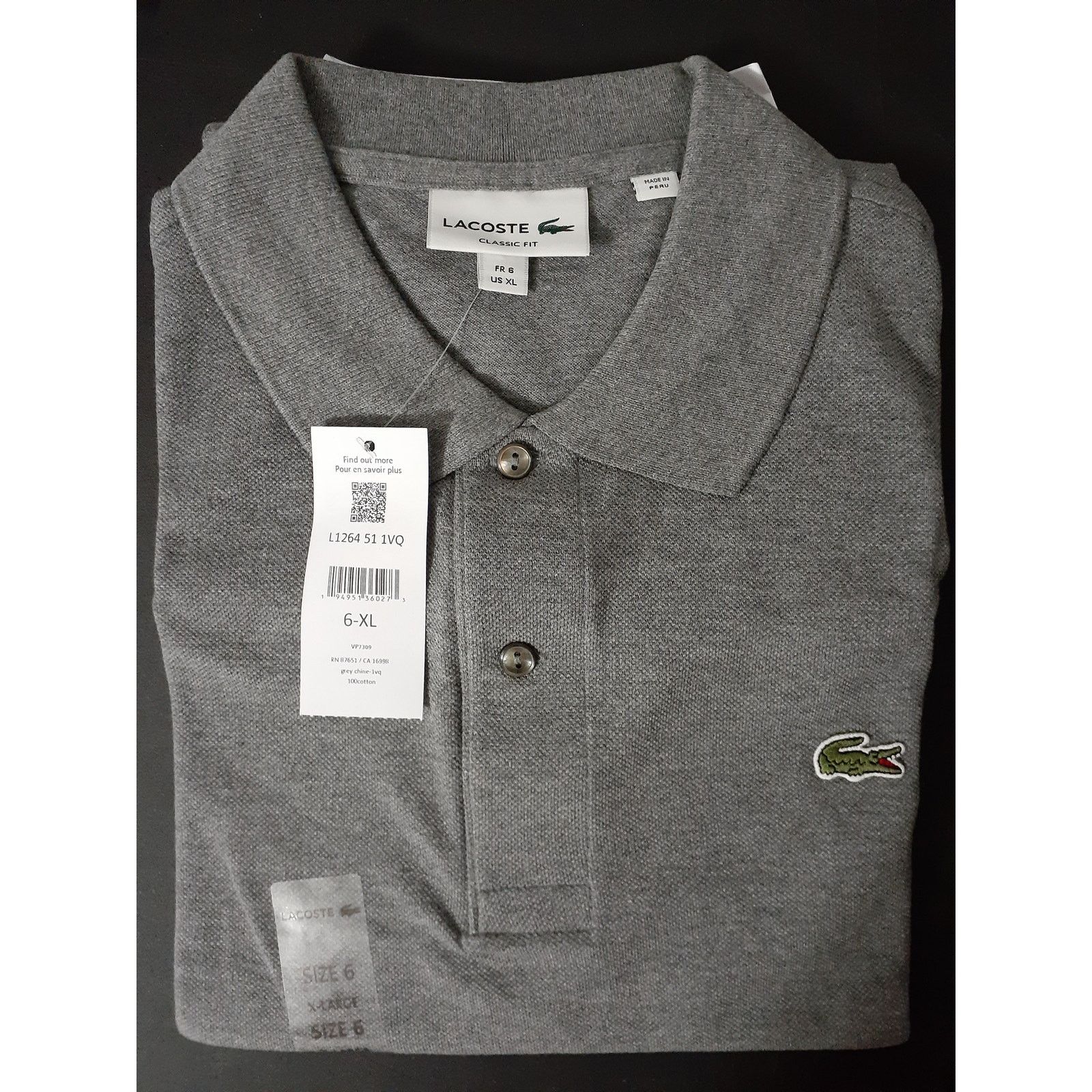 Lacoste Lacoste Men's Classic Short Sleeve Chine Pique Polo Shirt XL Size US XL / EU 56 / 4 - 2 Thumbnail