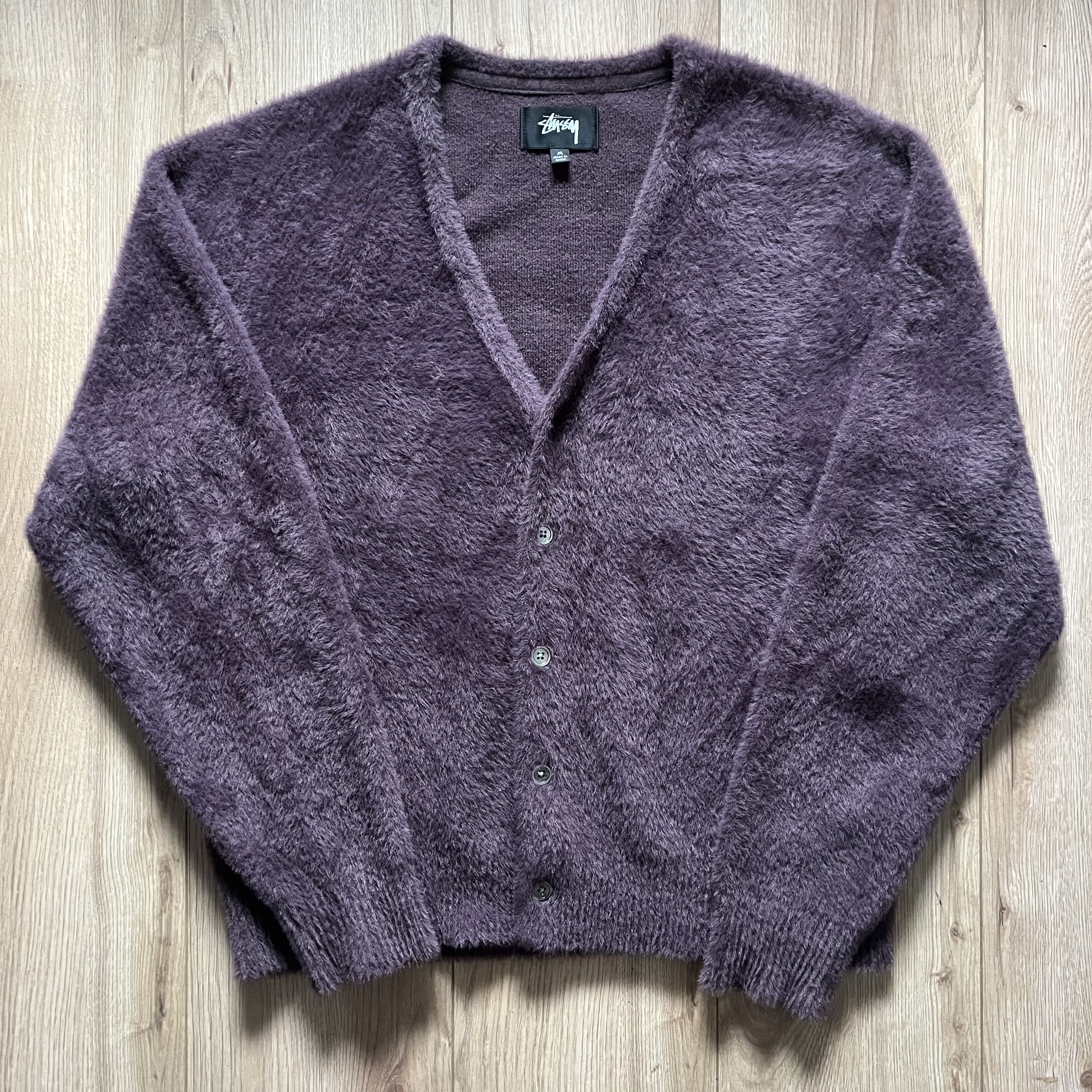 Stussy Shaggy Cardigan | Grailed