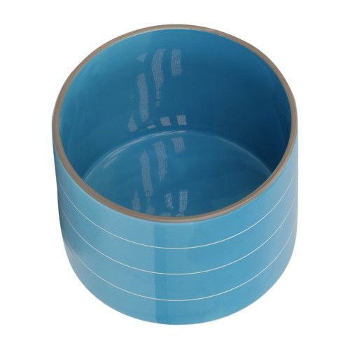Designer × Homemade 8" STRIPED PLANTER W/ WOOD STAND, SKYBLUE Size US L / EU 52-54 / 3 - 5 Thumbnail