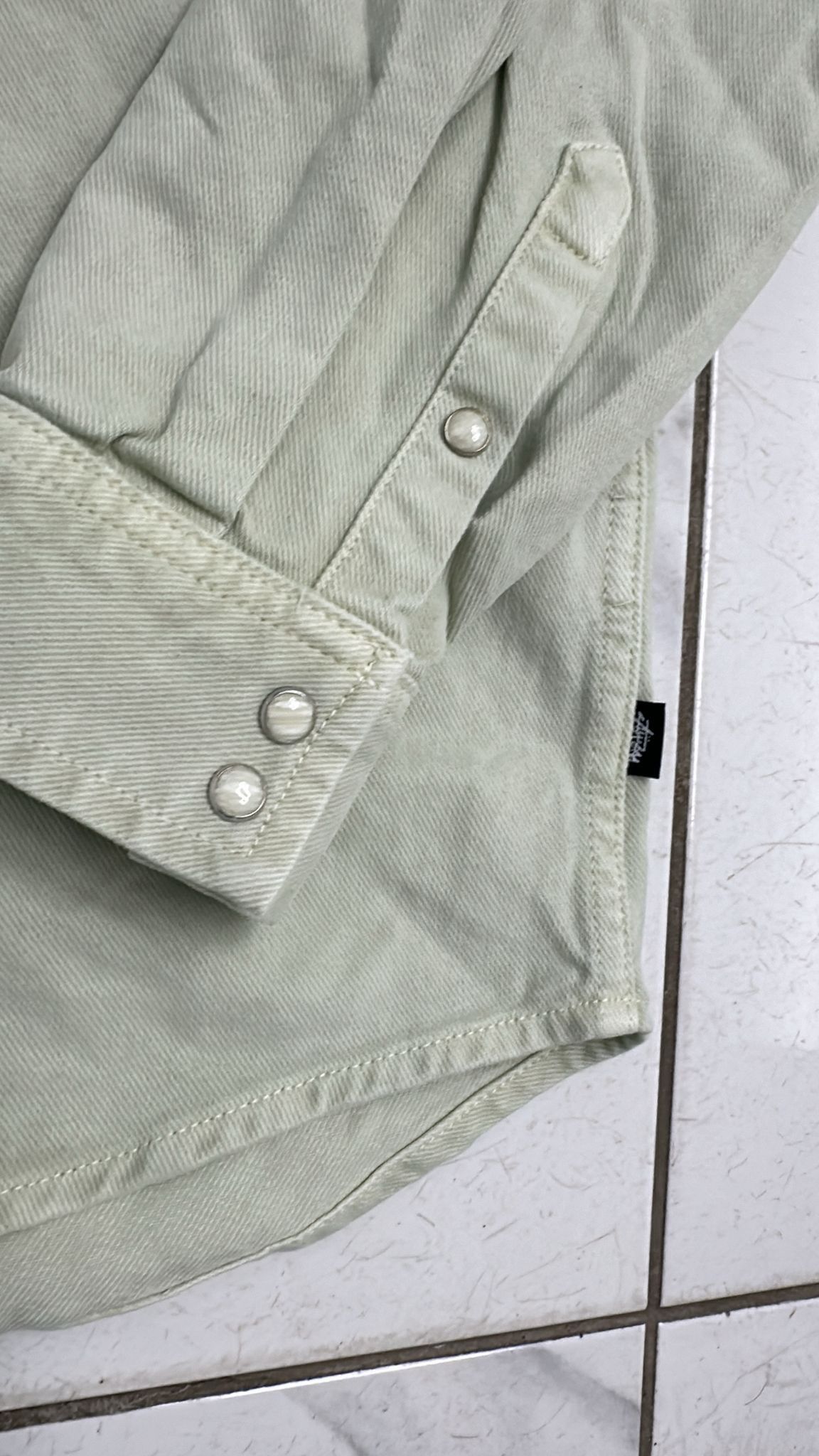 Stussy × Vintage Stüssy FW22 Western Denim Shirt Cream Medium Size US M / EU 48-50 / 2 - 3 Thumbnail