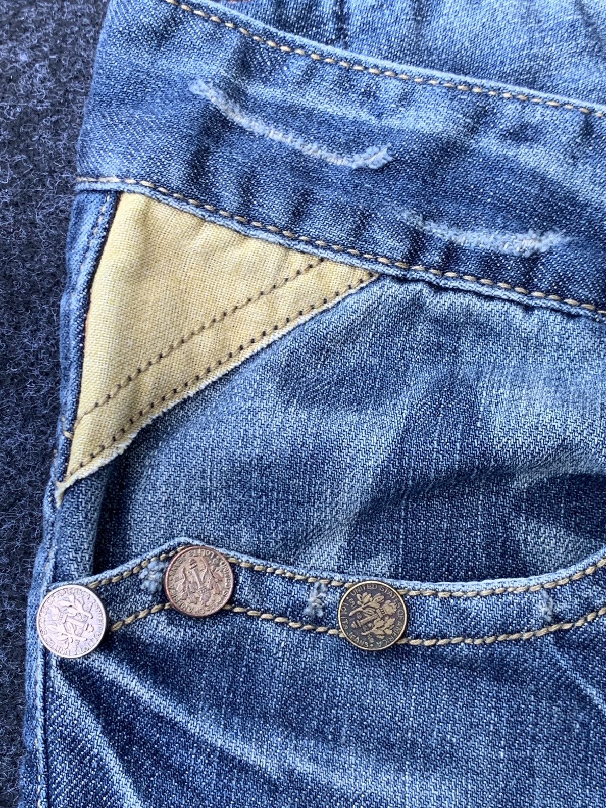 Japanese Brand DISTRESSED FLARE LOLITA JEANS. Size US 34 / EU 50 - 8 Thumbnail