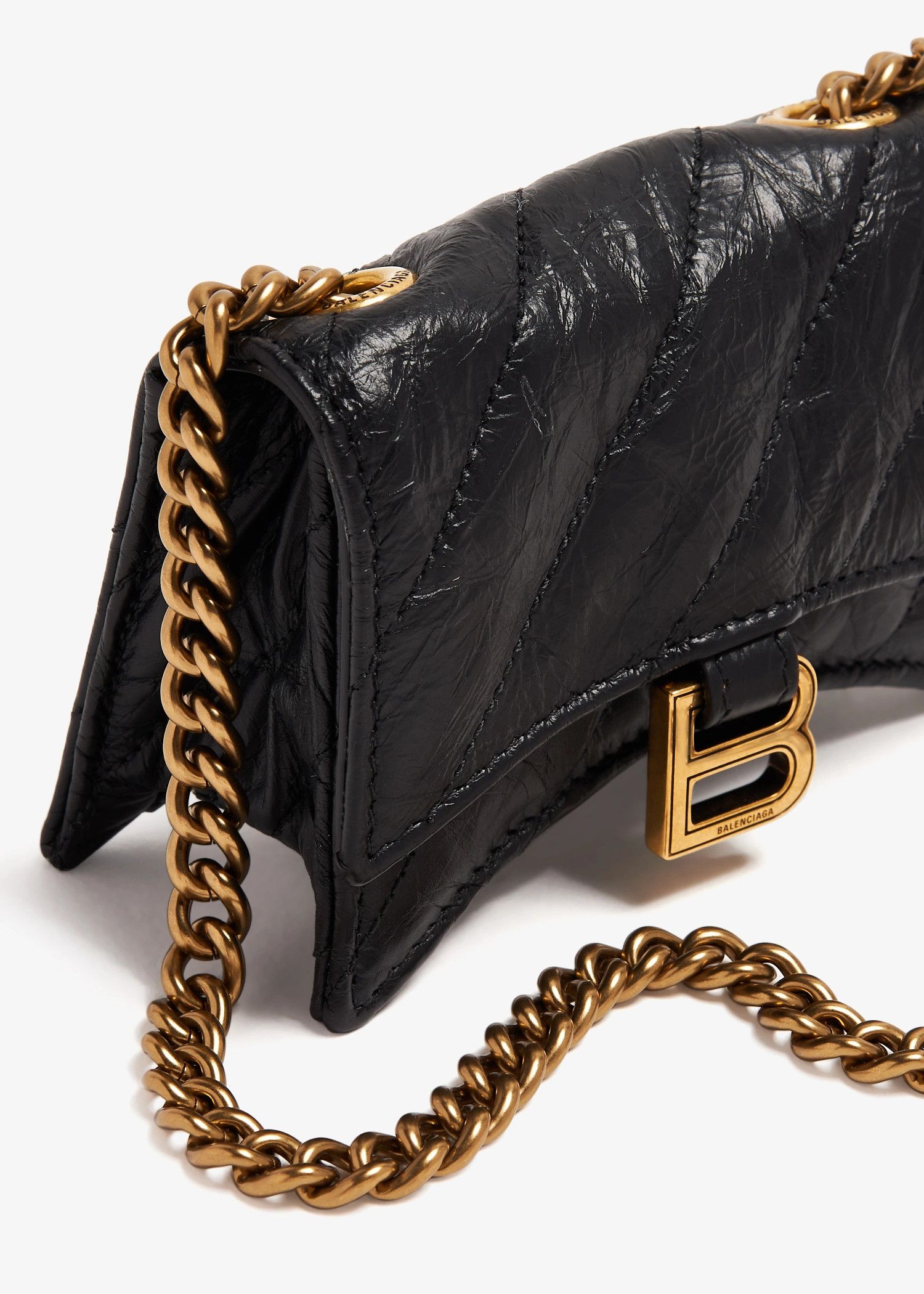 Balenciaga o1srvl11e0426 Size: OS / Crush Chain Mini Bag in Black Size ONE SIZE - 2 Thumbnail