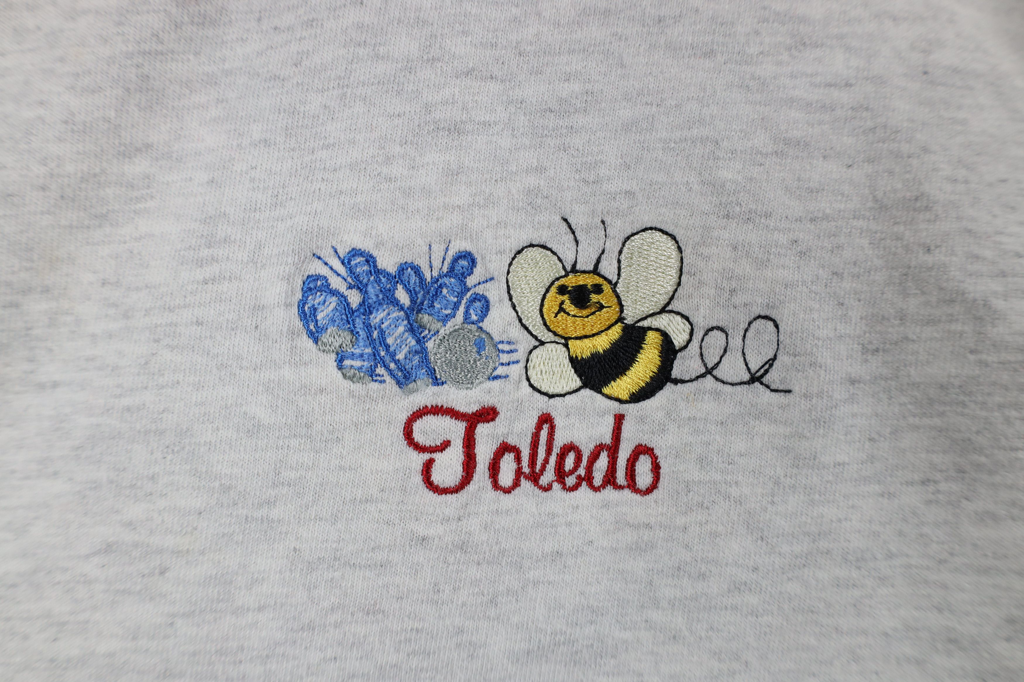 Vintage Vintage 90s Streetwear Bee Bowling Long Sleeve T-Shirt Gray Size M / US 6-8 / IT 42-44 - 4 Thumbnail