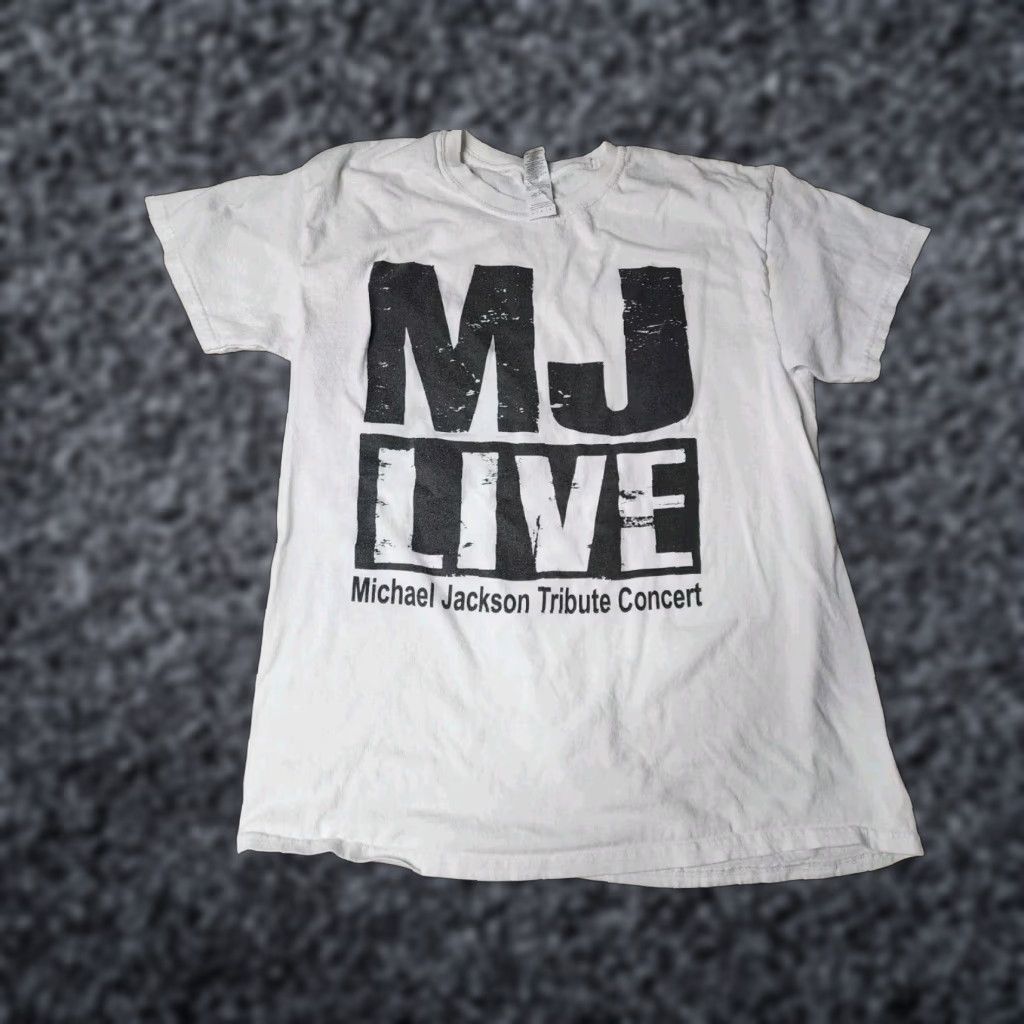 Vintage Gilden Michael Jackson LIVE Tribute Concert T-Shirt Mens L White Short Sleeve Graphic Music Size US L / EU 52-54 / 3 - 1 Thumbnail