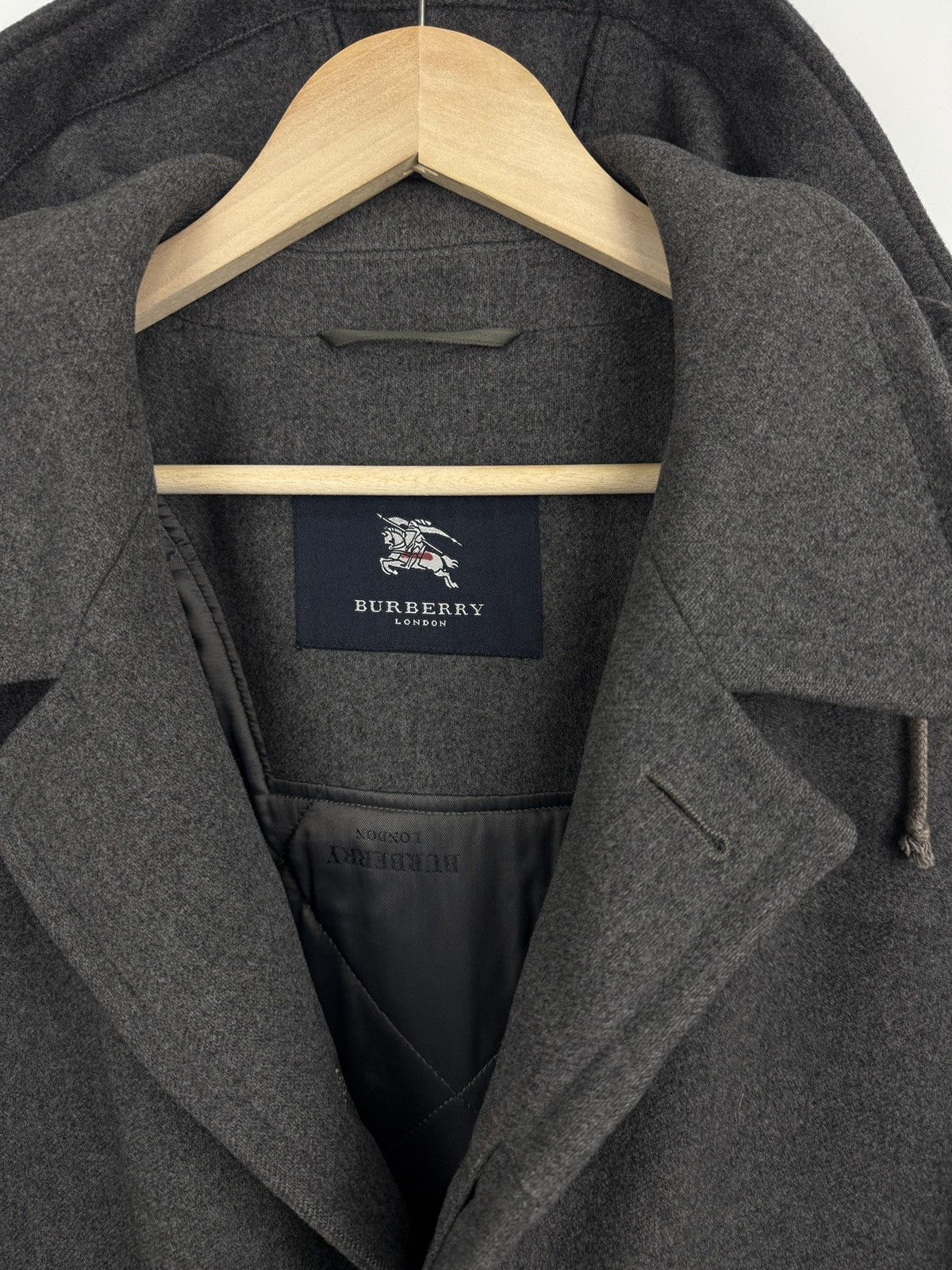 Burberry 🇬🇧 Vintage 90s Burberry London Wool Hooded Coat Retro Rare Size US M / EU 48-50 / 2 - 5 Thumbnail