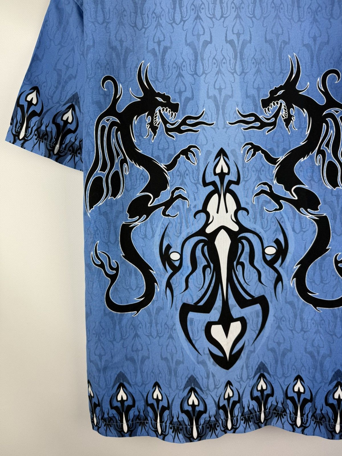 Other Fishbone Tribal Dragon Overprinted Y2K Crazy Button Up Shirt Size US L / EU 52-54 / 3 - 23 Thumbnail