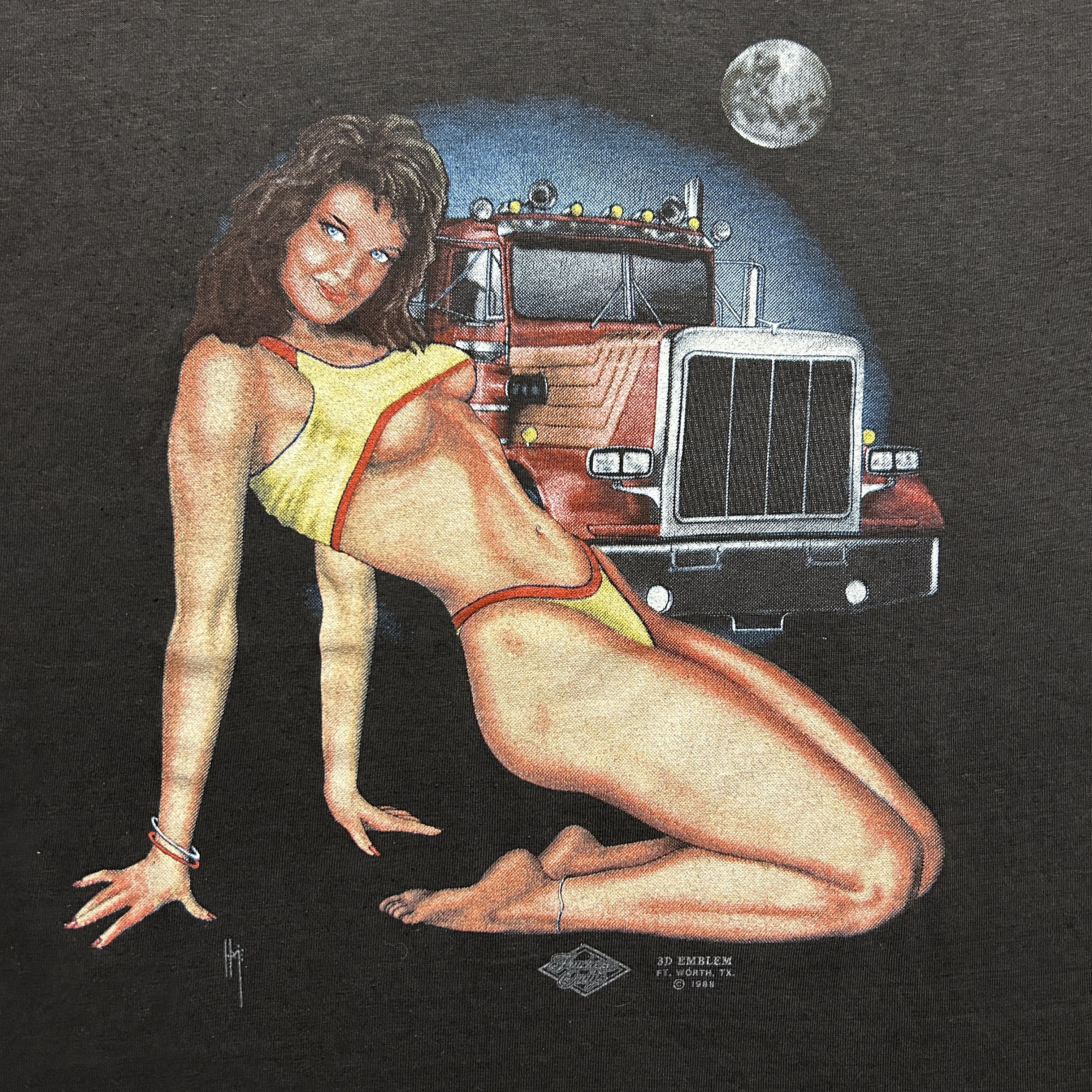 Harley Davidson Vintage Truckers Only 1988 3D Emblem T-shirt Size US M / EU 48-50 / 2 - 4 Thumbnail