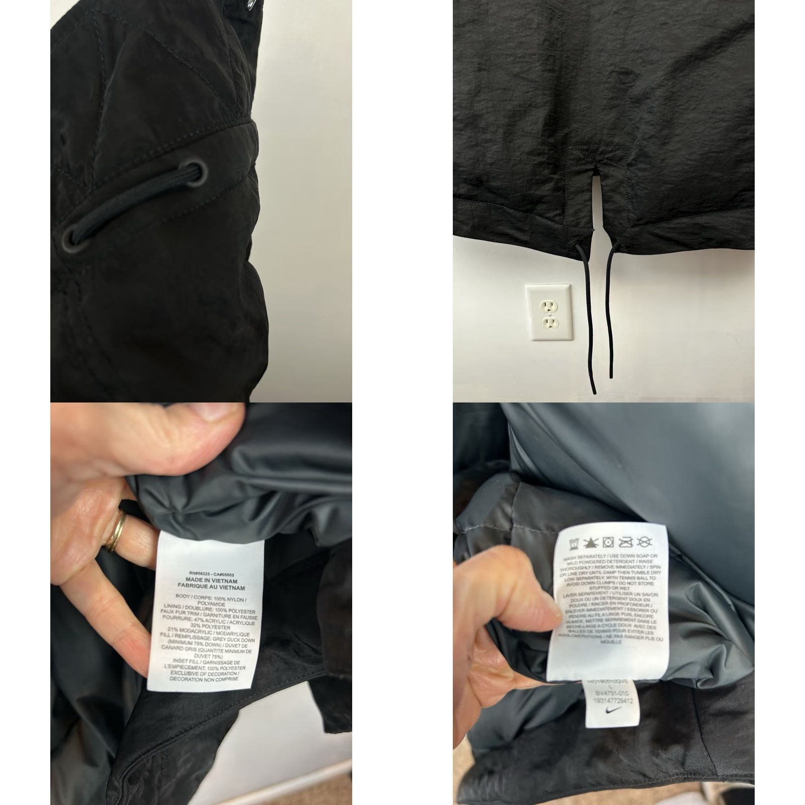 Nike Nike Sportswear Parka Coat Jacket Parka Hooded Long Sleeve Zip Down Black Men L Size Mens Activewear Winter Size US L / EU 52-54 / 3 - 8 Thumbnail