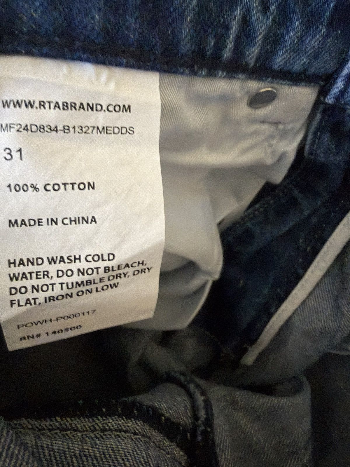 Rta RtA Mens Jonas Distressed Straight Jeans Blue Size 31/32 Size US 31 - 6 Thumbnail