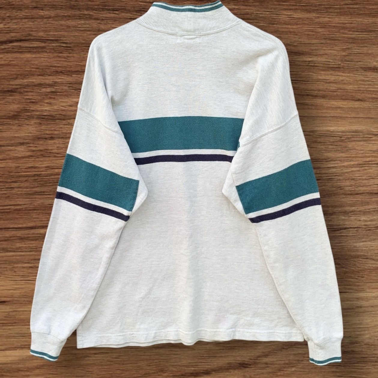 L.L. Bean VINTAGE 1980s LL BEAN TURTLENECK STRIPED SWEATSHIRT Size US L / EU 52-54 / 3 - 2 Thumbnail