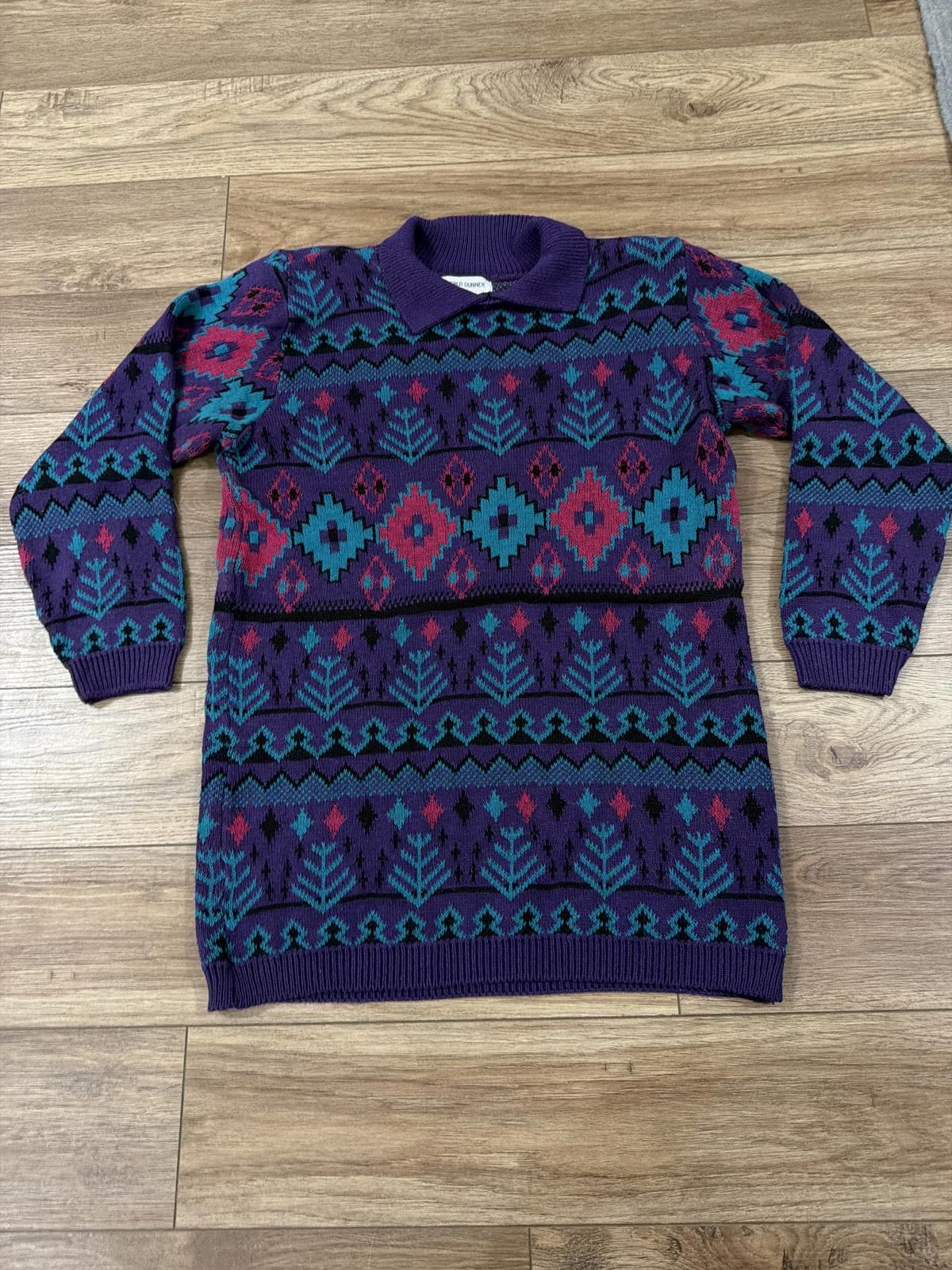Other Vintage 90s Alfred Dunner Acrylic Knit Polo Sweater AOP Size S / US 4 / IT 40 - 1 Thumbnail