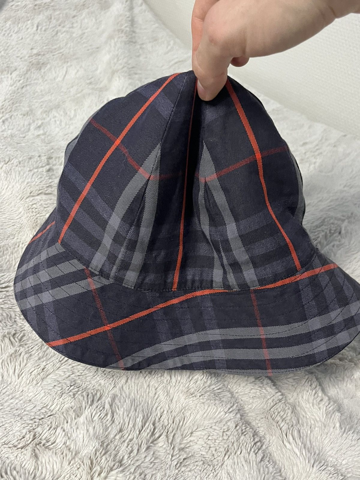 Burberry × Vintage Burberry Nova Check Reversible Bucket Hat Blue Size ONE SIZE - 2 Thumbnail