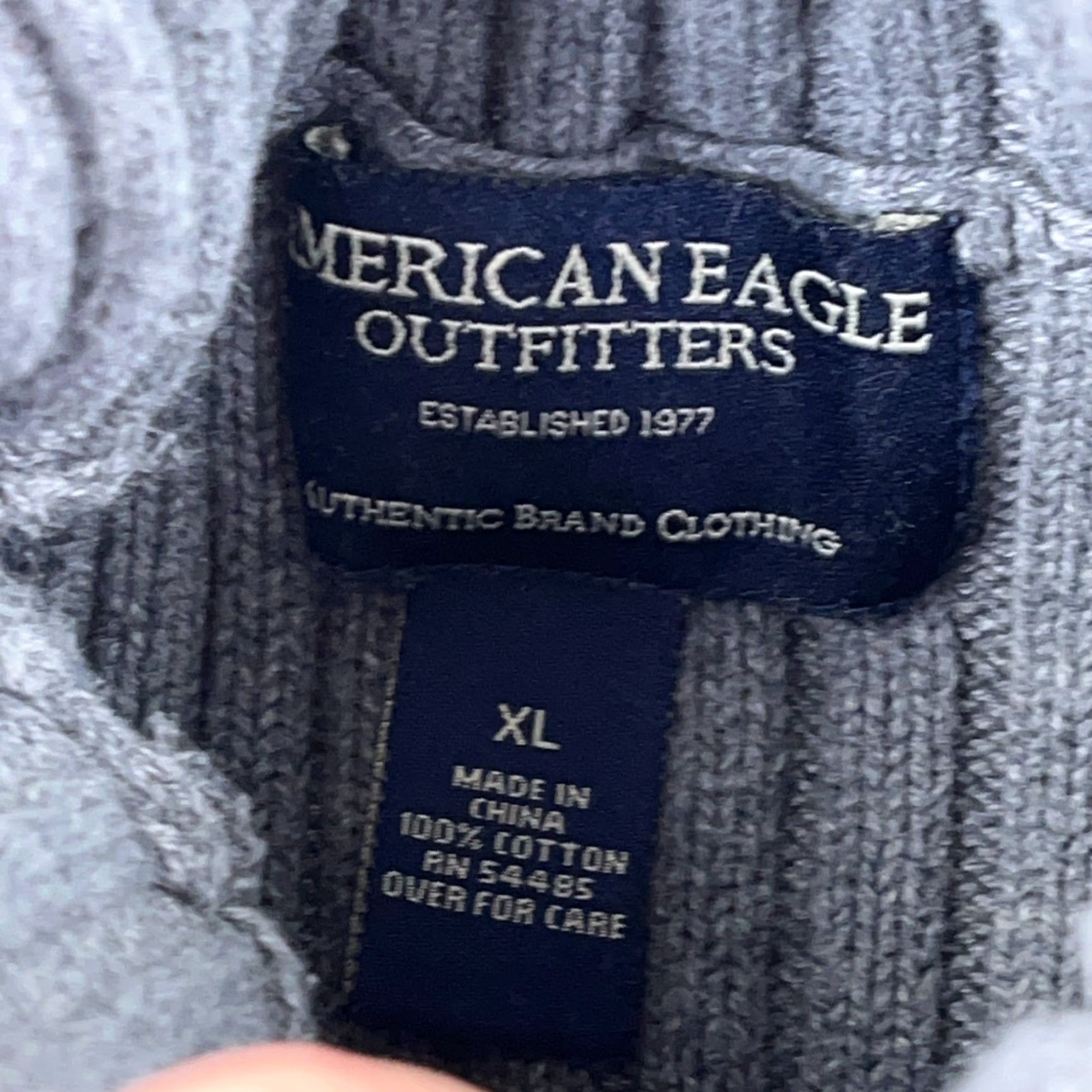 American Eagle Outfitters VINTAGE American Eagle Sweater Women XL Gray Chunky Knit Turtleneck Long Sleeve All Seasons Classic Preppy Size XL / US 12-14 / IT 48-50 - 3 Thumbnail