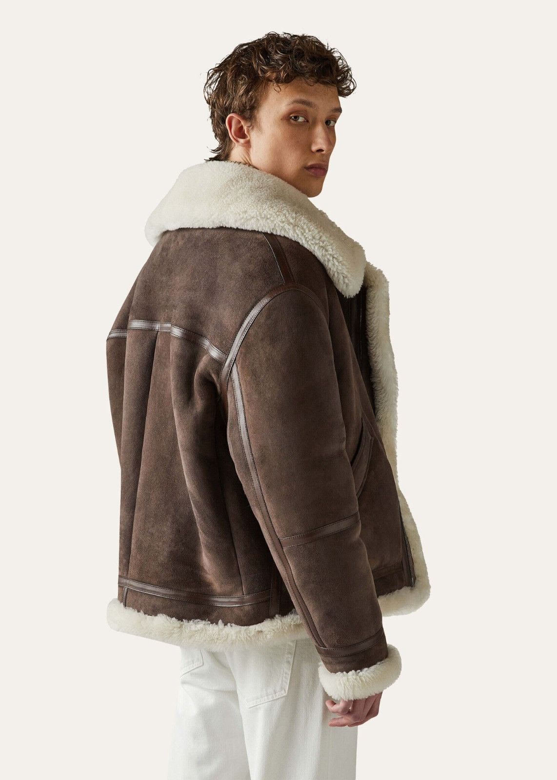 Loro Piana o1srvl11e1224 Monterosa Shearling Bomber Jacket in Brown Size US L / EU 52-54 / 3 - 3 Thumbnail