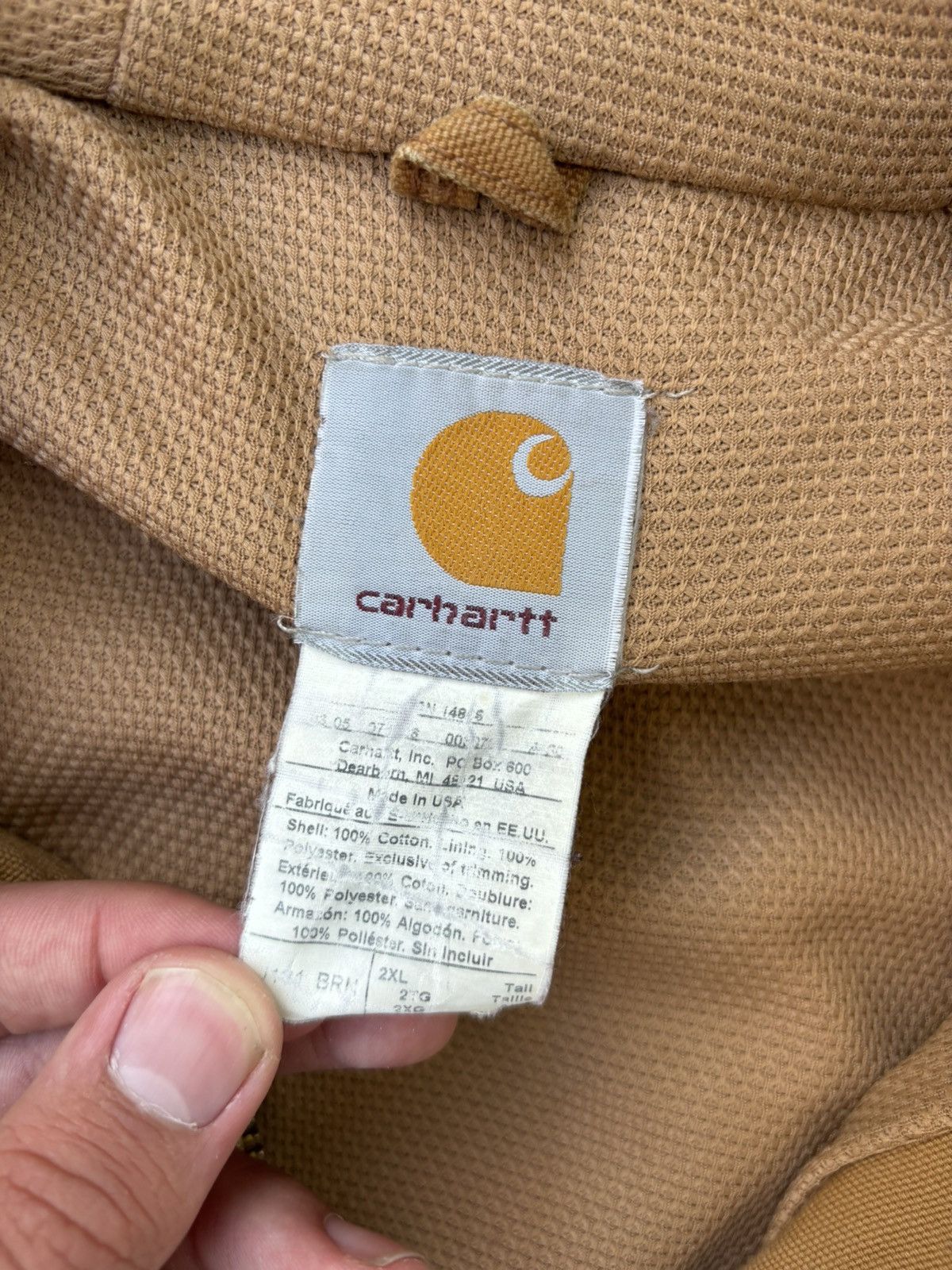 Carhartt Vintage 90s Tan Carhartt Work Jacket Size US XXL / EU 58 / 5 - 4 Thumbnail