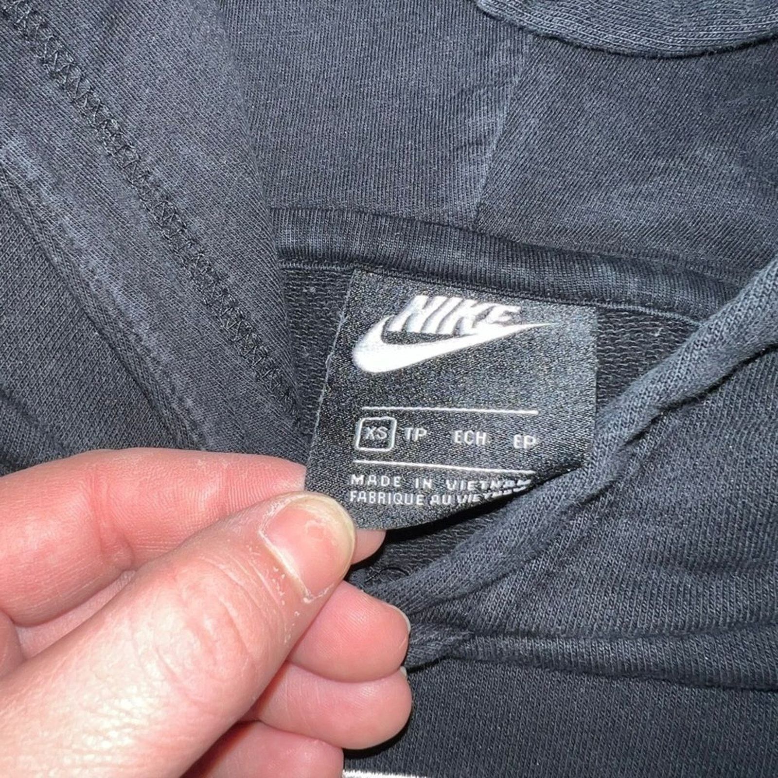 Nike Nike Womens Cropped Pullover Hoodie Black Oval Script Logo Size XS / US 0-2 / IT 36-38 - 3 Thumbnail