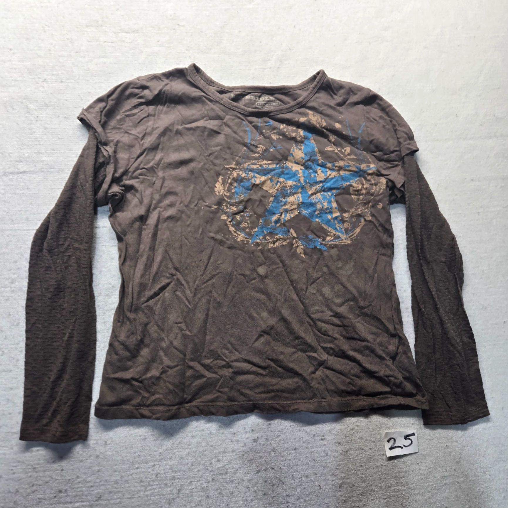 Vintage Bit & Bridle Brown Star Long Sleeve Tee T-Shirt Adult Womens Size XL Extra Large Size XL / US 12-14 / IT 48-50 - 2 Thumbnail