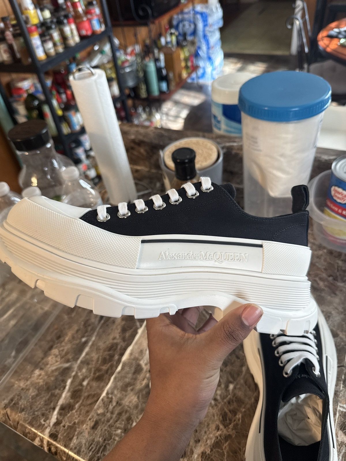 Alexander McQueen Black and White Lace Up Canvas 9.5 Size US 9.5 / EU 42-43 - 7 Thumbnail