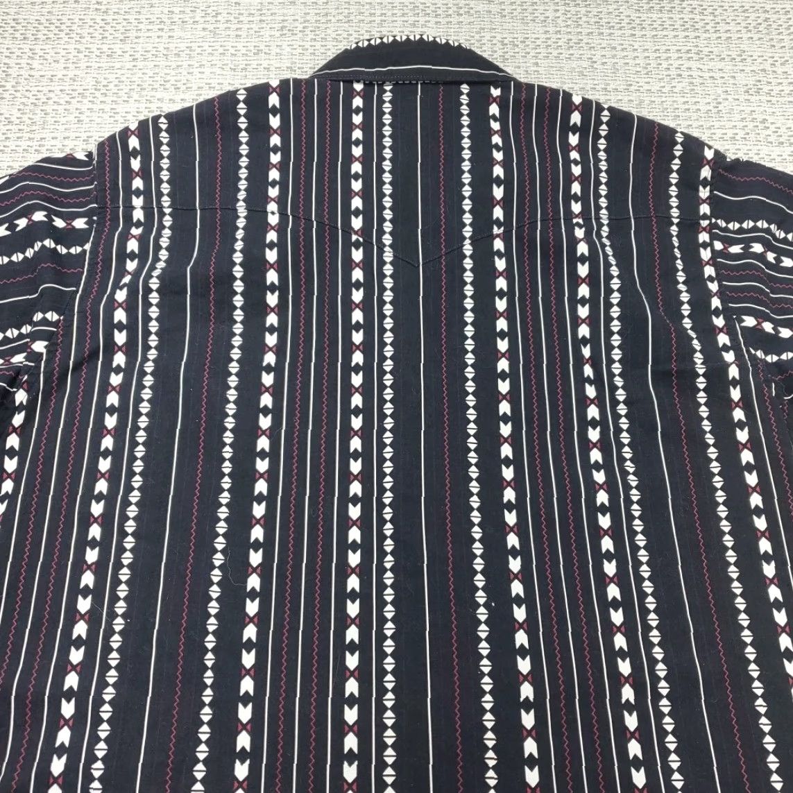 Wrangler VTG Wrangler Cowboy Cut X-Long Tails Aztec Print Long Sleeve Shirt Mens 17.5x34 Multicolor Geometric Button-Up Cotton Cotton Blend 80s 90s USA Mens Size US XXL / EU 58 / 5 - 7 Thumbnail