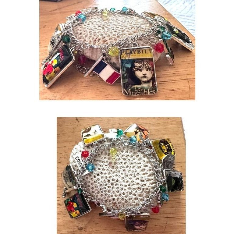 Handmade NYC Broadway Musicals Playbills Charm Bracelet Wicked Hamil Size ONE SIZE - 5 Thumbnail