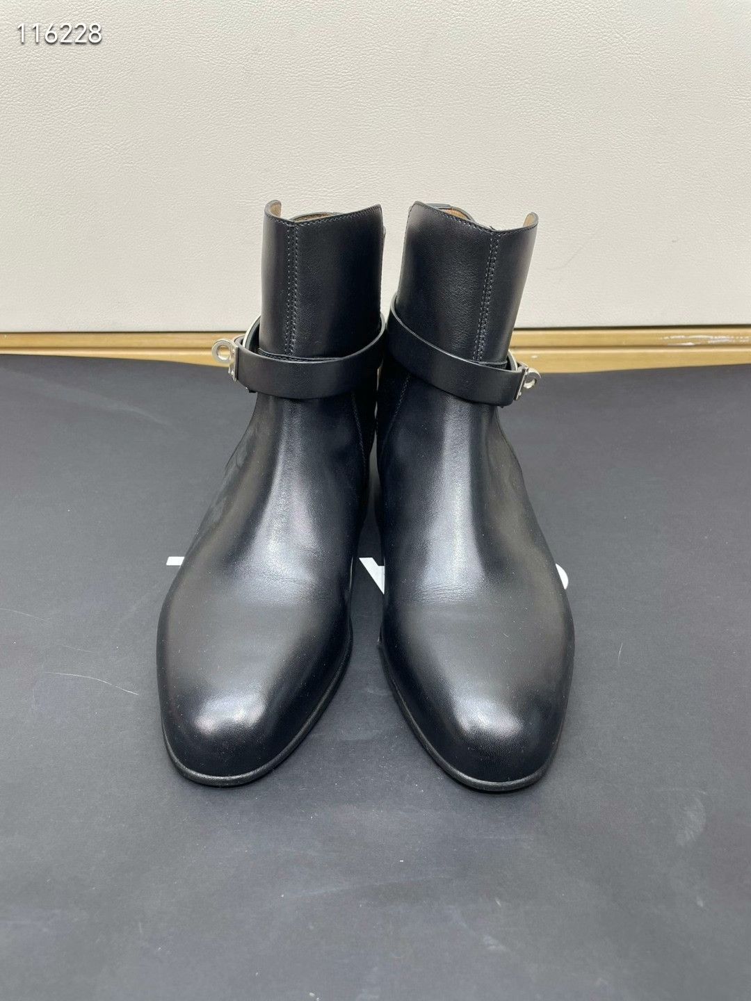 Hermes HERMES Kelly Buckle Black Ankle Boots Size US 5 / IT 35 - 1 Thumbnail