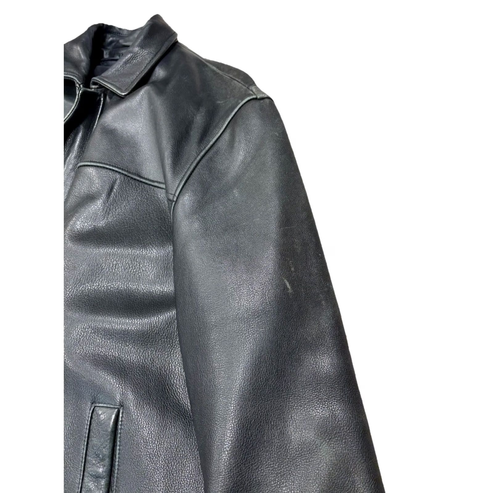 Vintage VINTAGE Pelle Studio Leather Jacket Mid-Length XL Black Zip Lined Thermal Windproof Biker Style Mens Size US XL / EU 56 / 4 - 3 Thumbnail