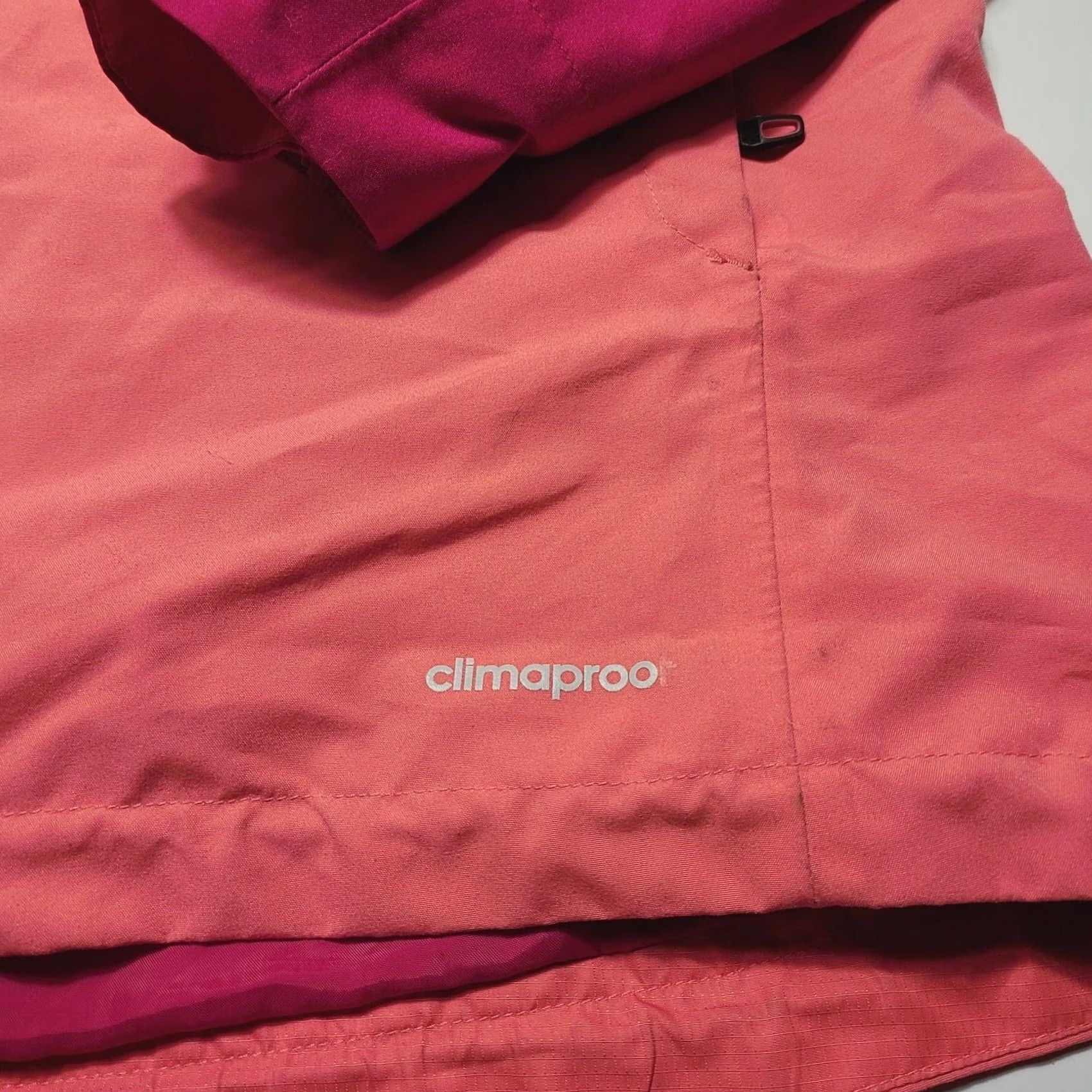 Adidas Adidas Outdoor Women's Large Climaproof Rain Windbreaker Jacket Peach Pink Hood Jacket Size L / US 10 / IT 46 - 4 Thumbnail