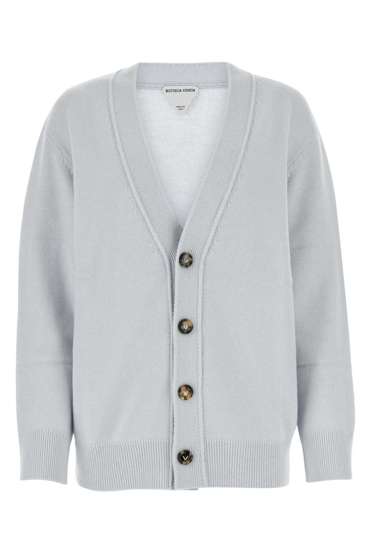 Powder Blue Stretch Cashmere Blend Cardigan