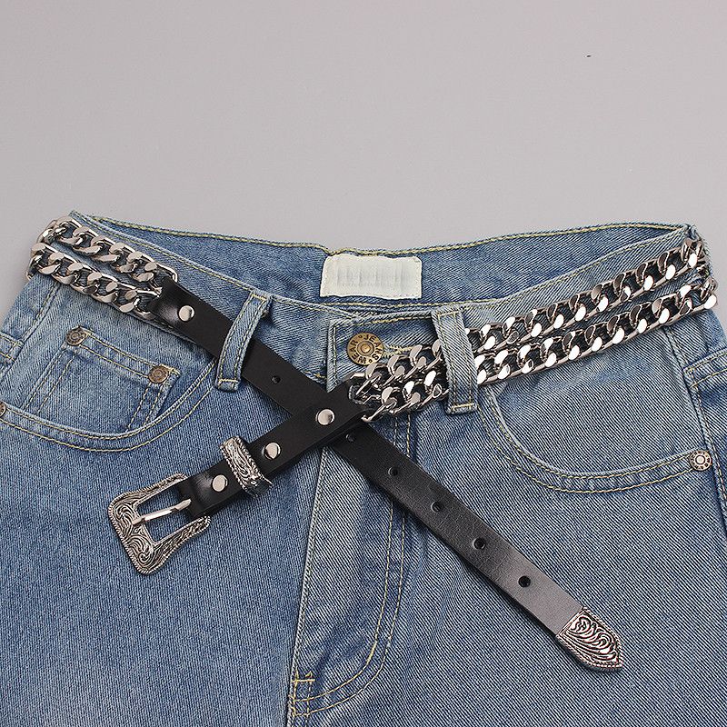 Vintage Carved Buckle Twisted Metal Chain Belts Size ONE SIZE - 7 Thumbnail