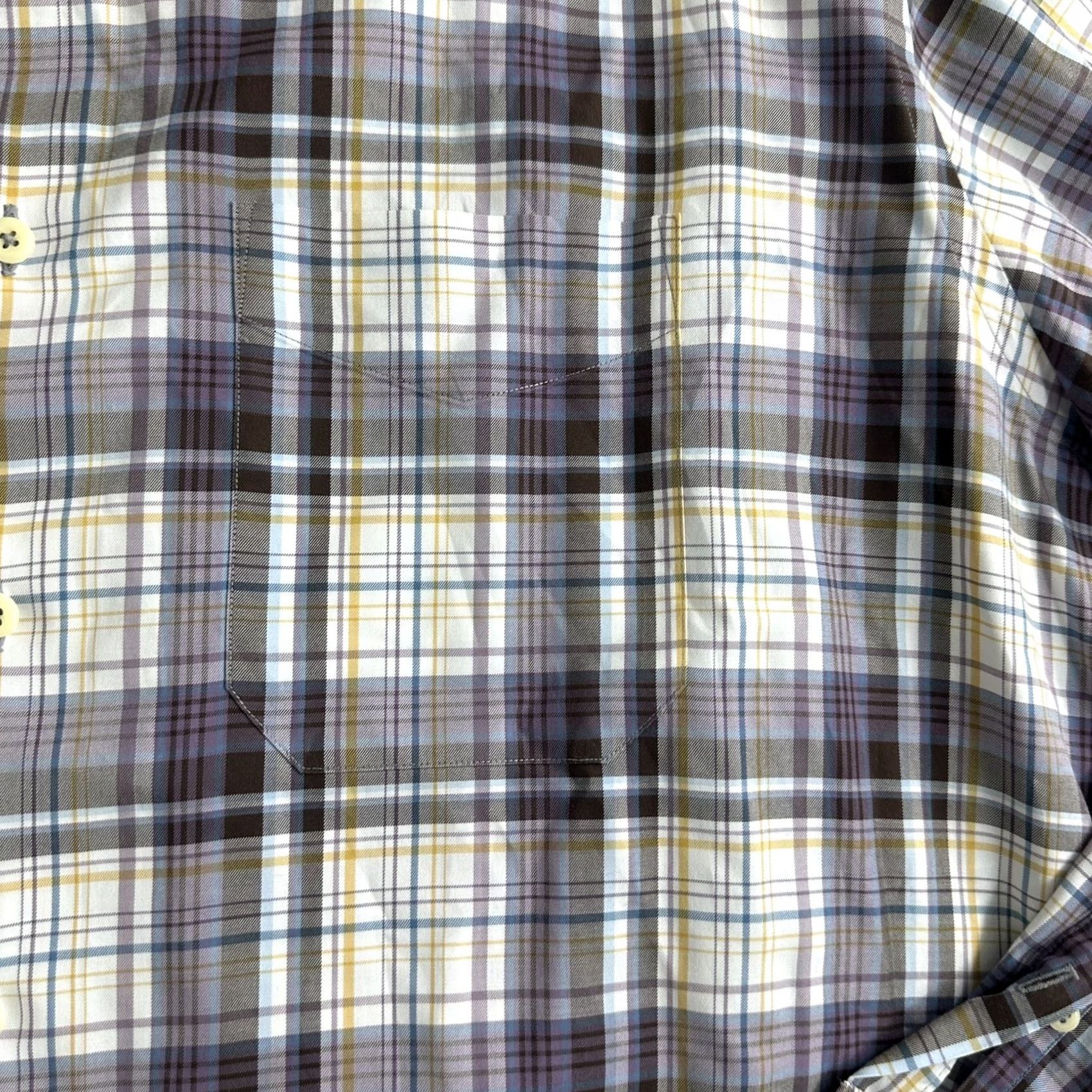 David Donahue David Donahue Dress Shirt Mens XL Purple Plaid Button Up Long Sleeve Shirt Size 46R - 4 Thumbnail