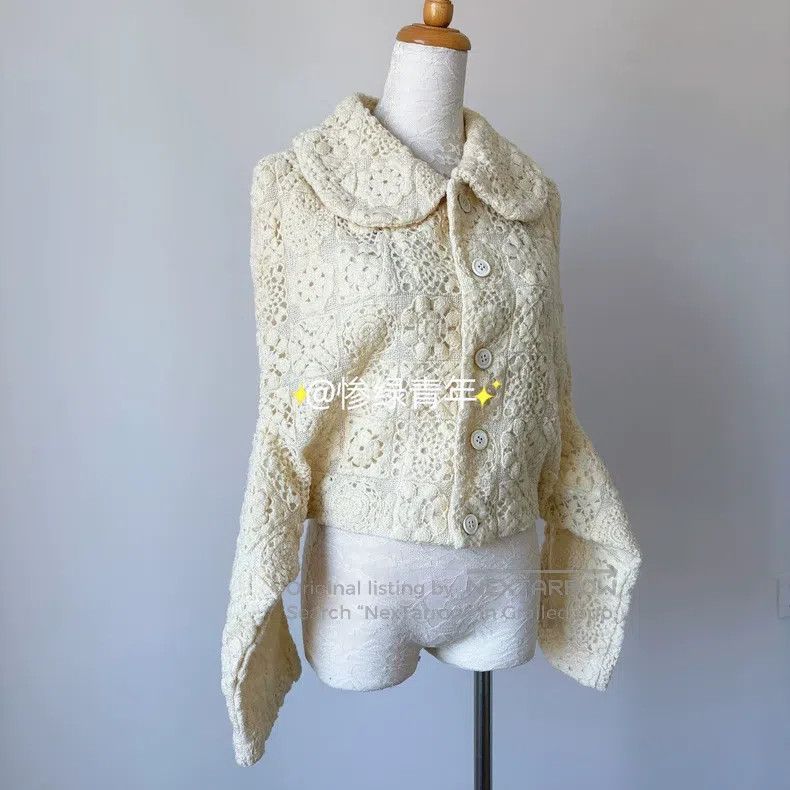 Comme des Garcons Comme Des Garcons Vintage beige crochet floral long-sleeve Size M / US 6-8 / IT 42-44 - 3 Thumbnail