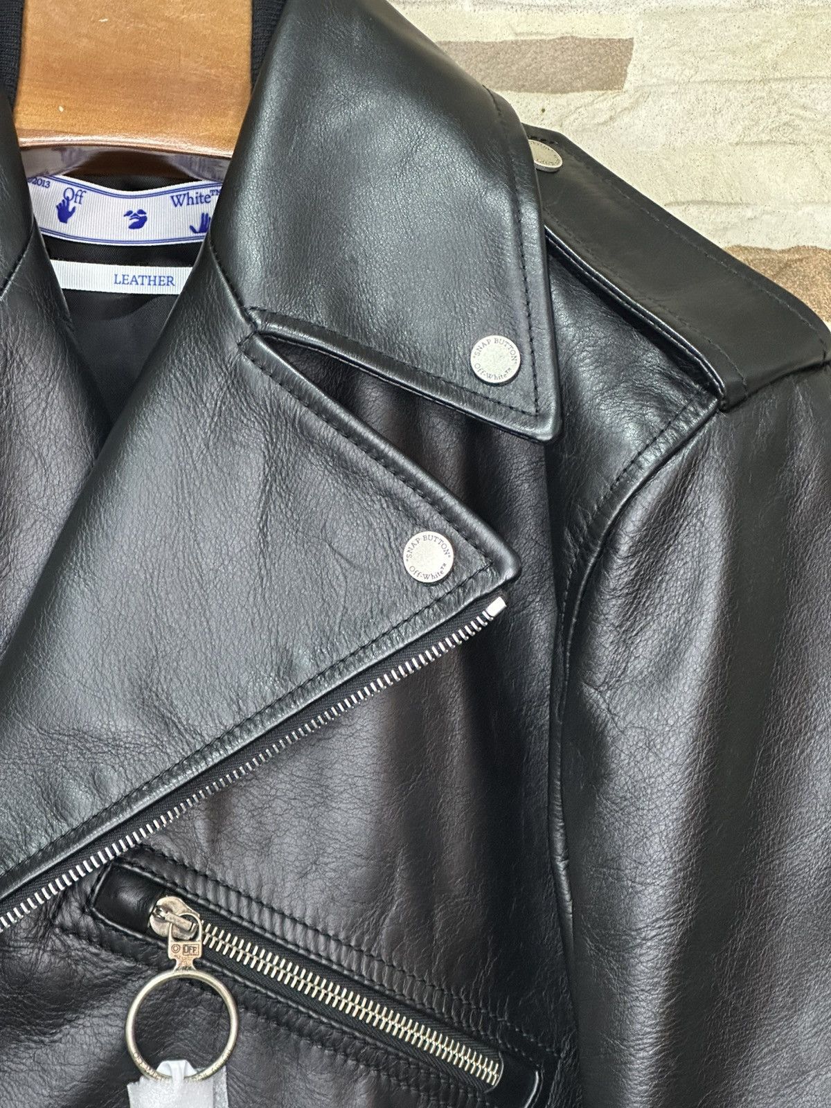 Off-White Off white Biker Leather Jacket X fuschia Size US M / EU 48-50 / 2 - 3 Thumbnail