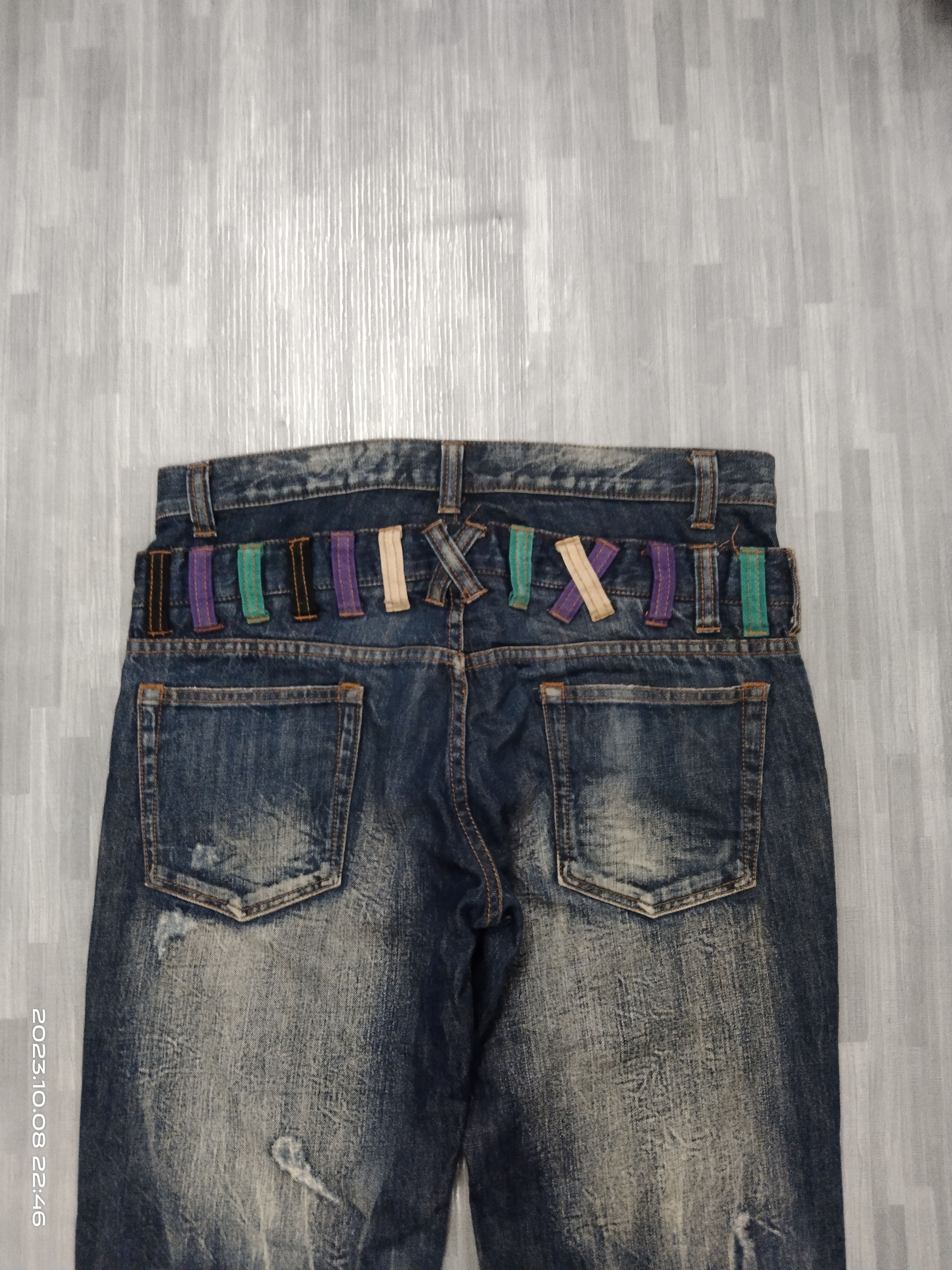 Japanese Brand SICK DOUBLE WAIST SPINASH DENIM PANTS Size US 33 - 5 Thumbnail