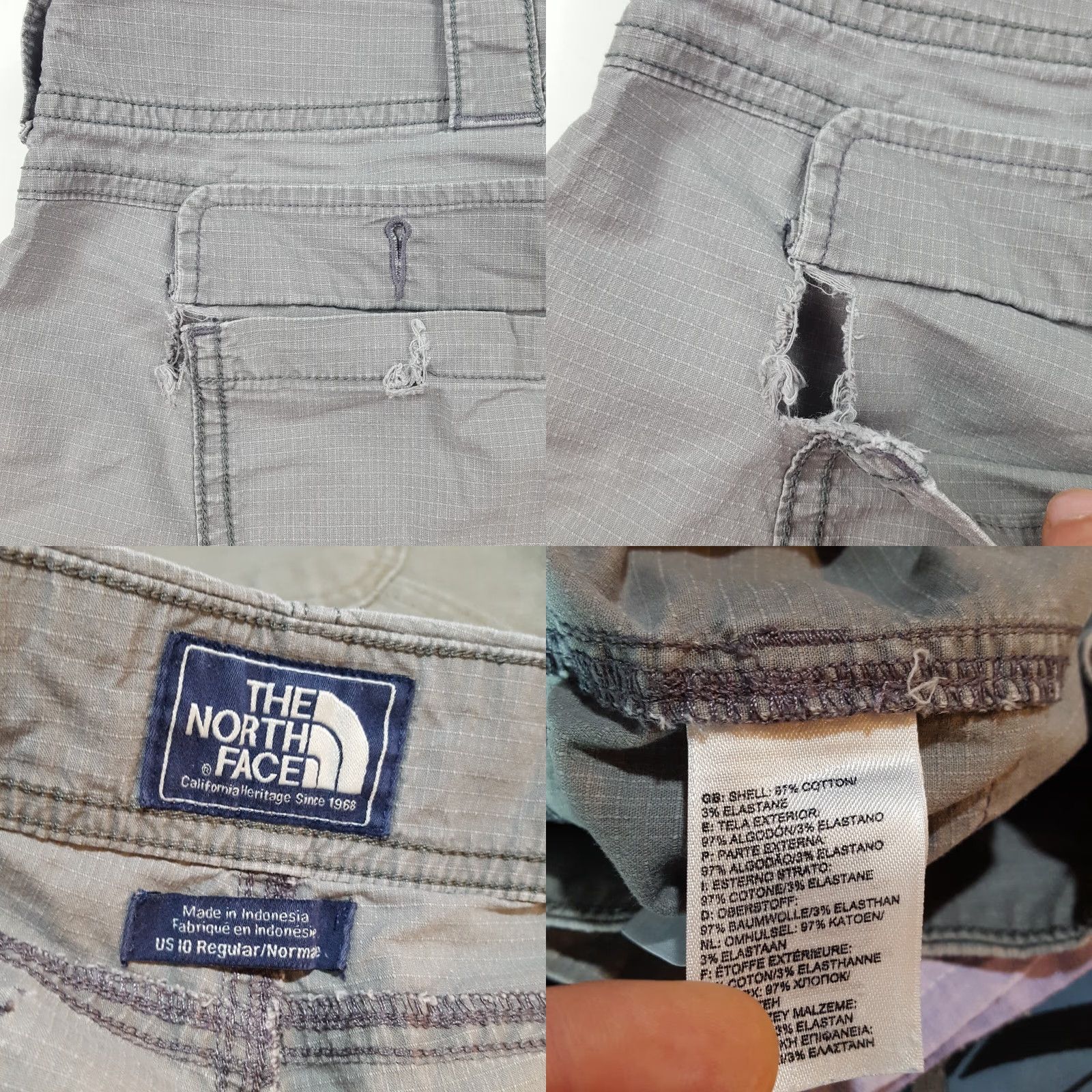 The North Face VINTAGE The North Face Outdoor Shorts Women XL Gray 90s Hiking Camping Retro Lightweight Canvas Size 40" / US 18 - 8 Thumbnail